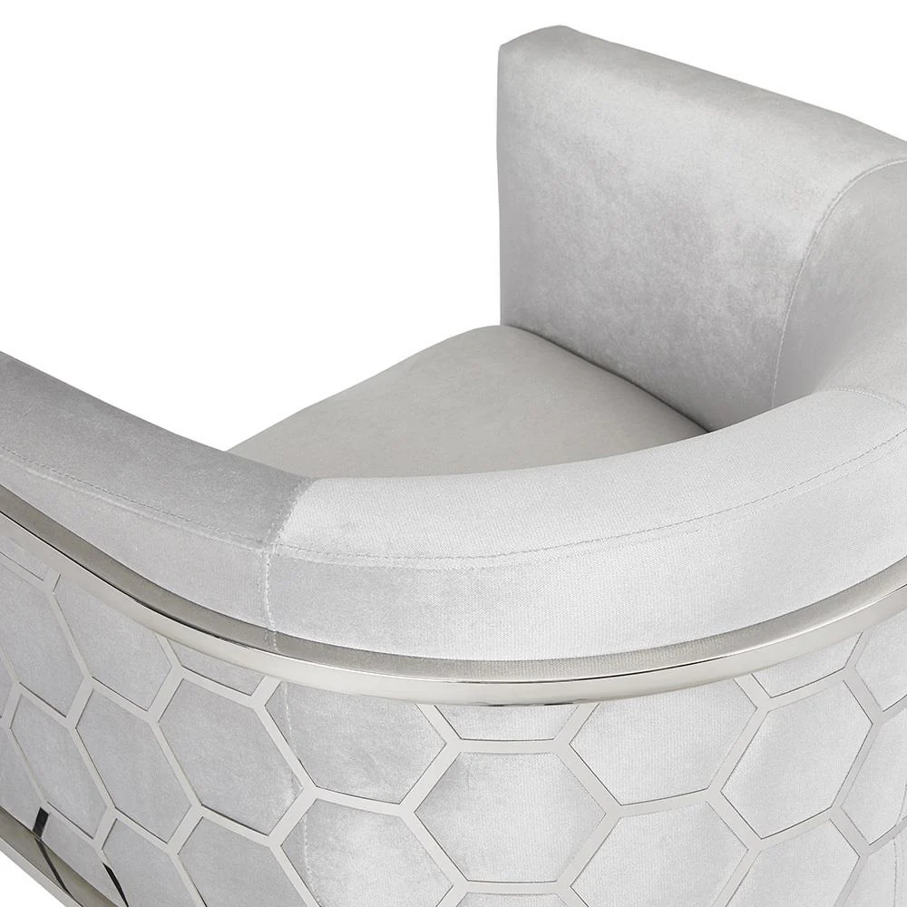 Honeycomb Chair Grey Velvet - Image 8