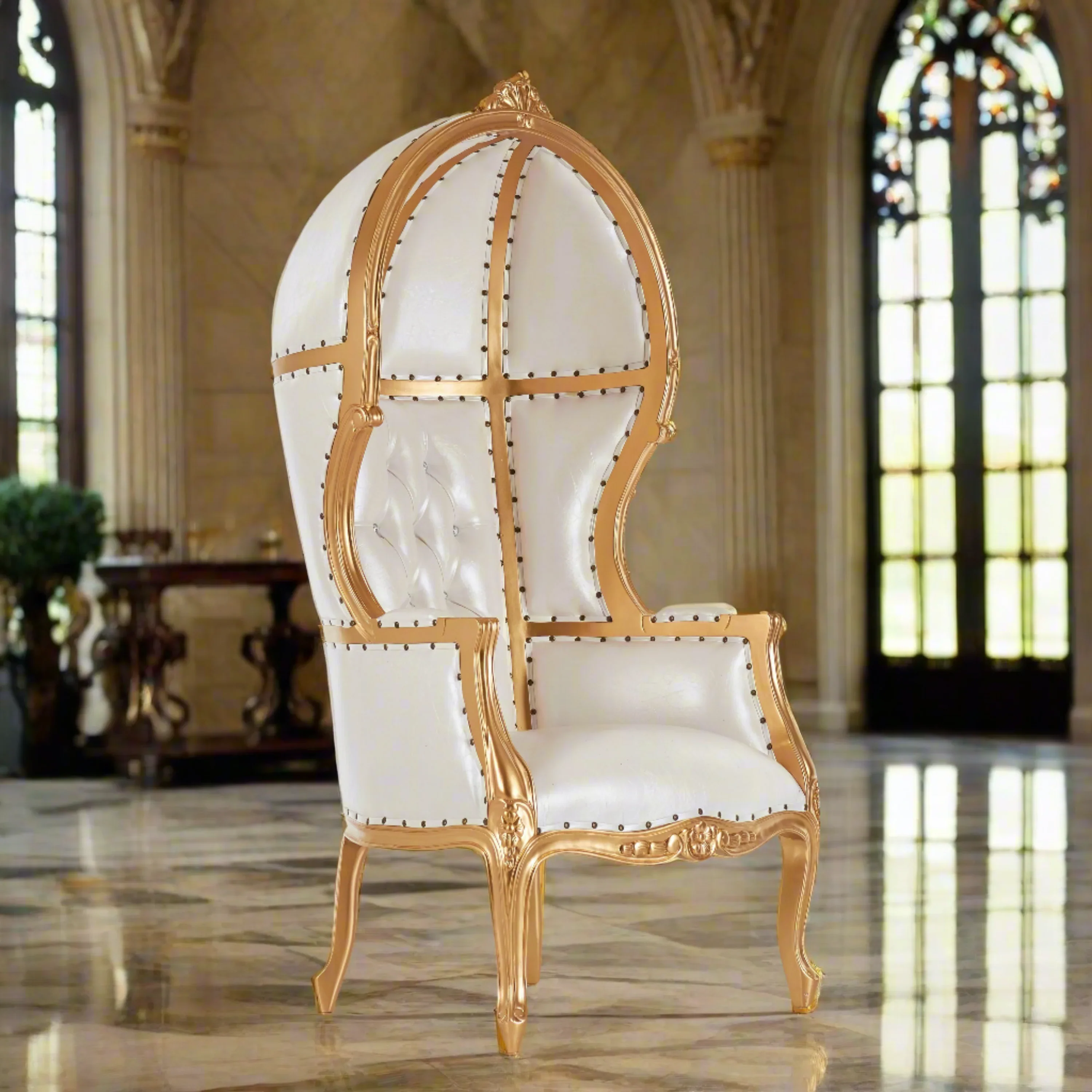 Hooded Canopy 65 Bridal Throne Chair - Image 2