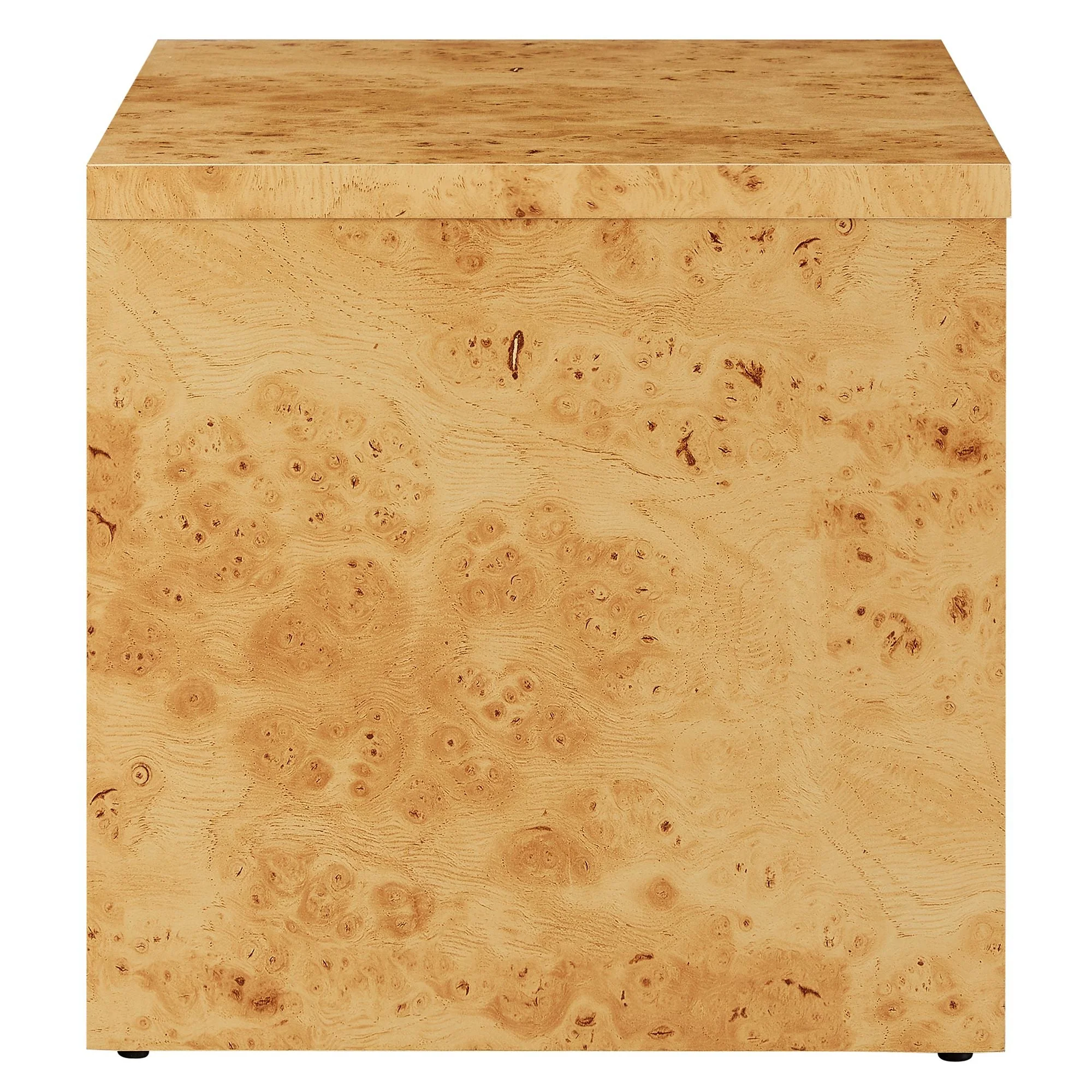 Hudson 1-Drawer Burl Wood Nightstand - Image 4