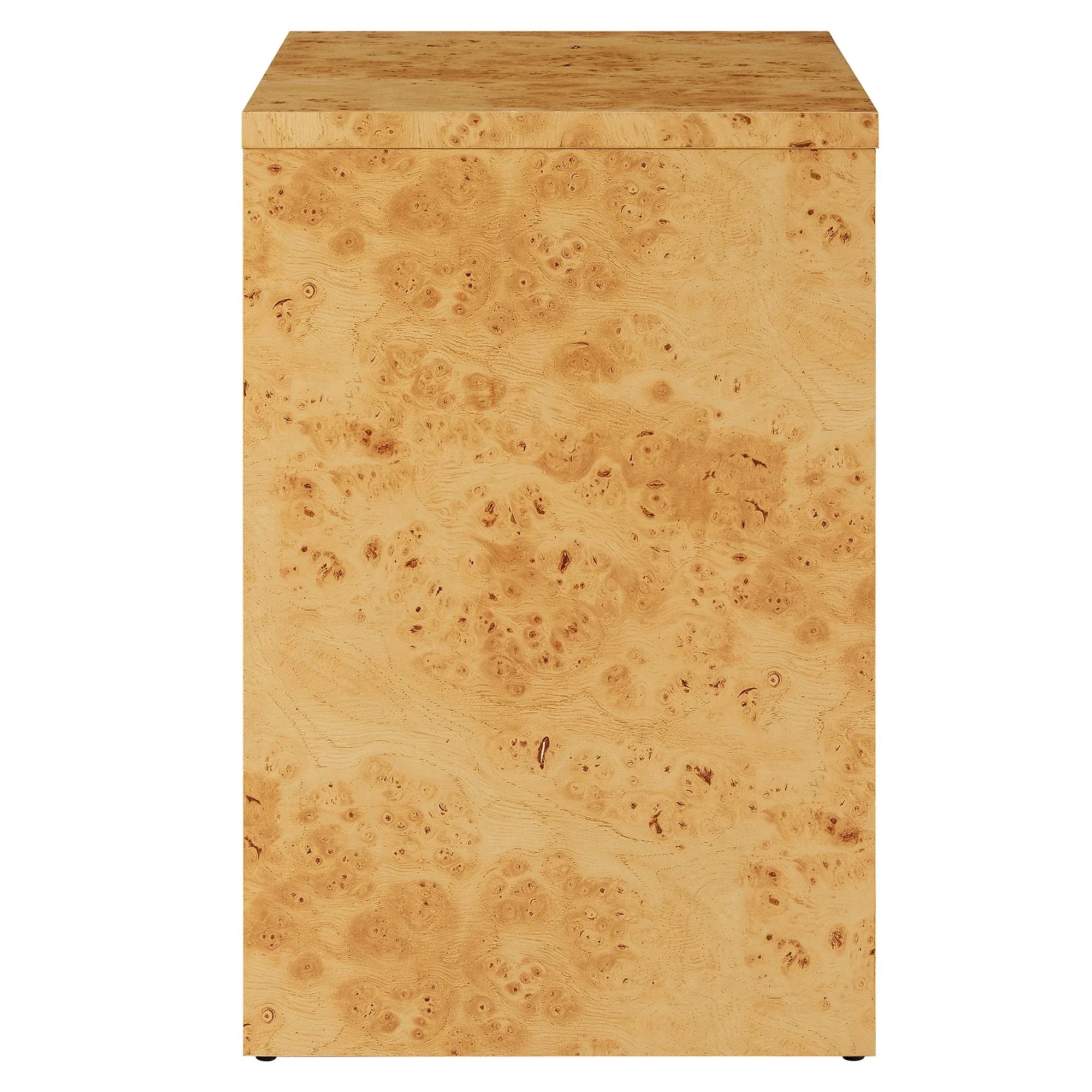 Hudson 1-Drawer Burl Wood Nightstand With Shelf - Image 4