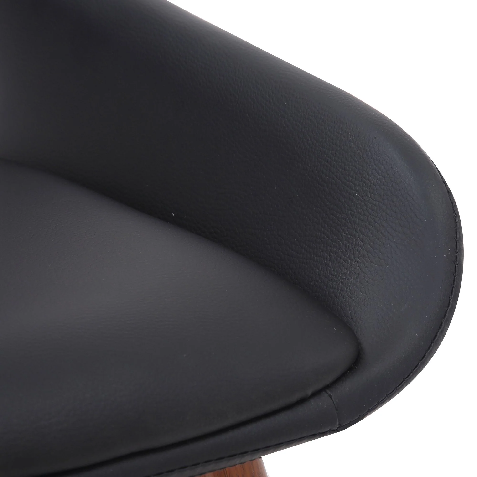 Hudson Dining Chair in Black Faux Leather, Metal and Walnut Metal and Wood - Image 6