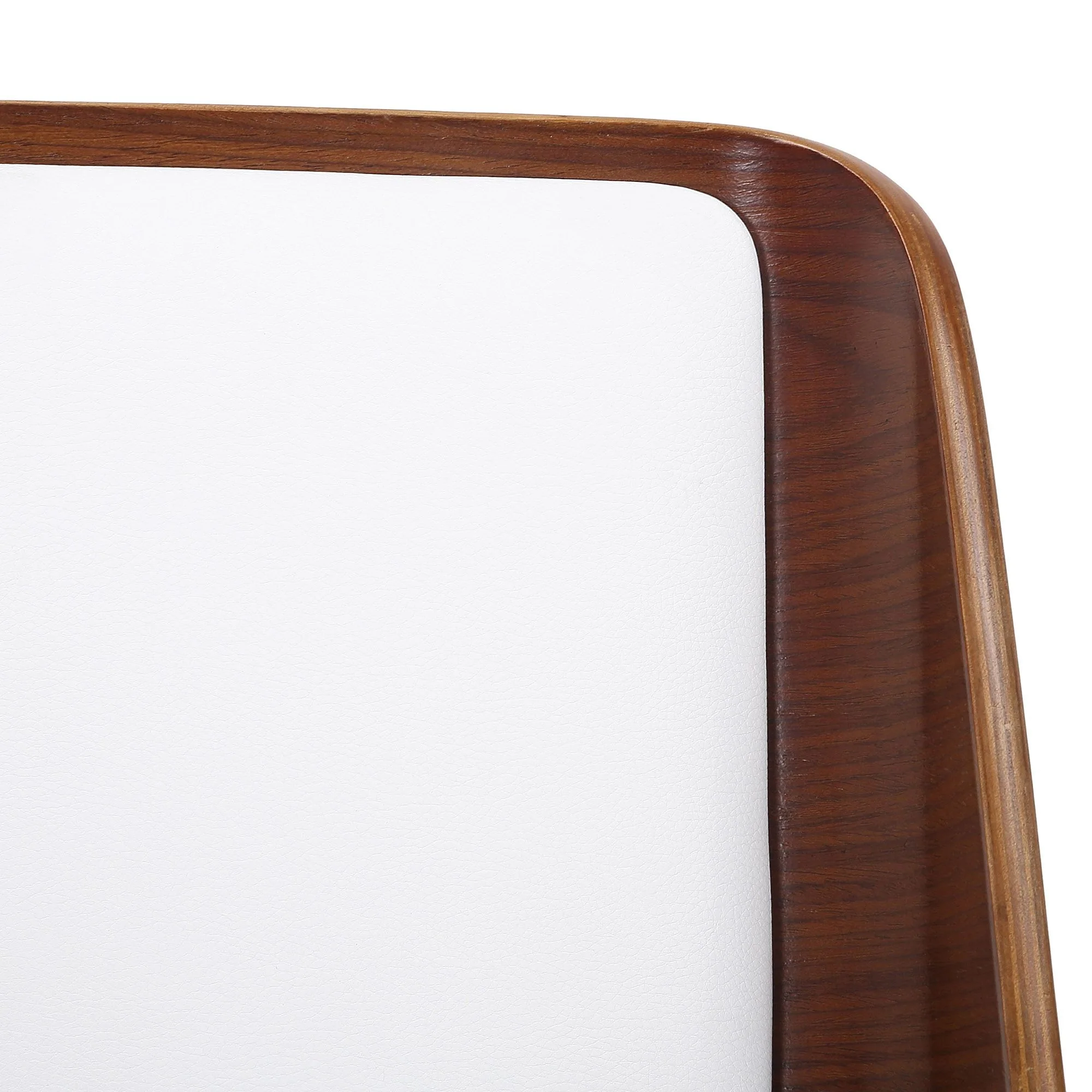Hudson Dining Chair in White Faux Leather and Walnut Metal and Wood - Image 7
