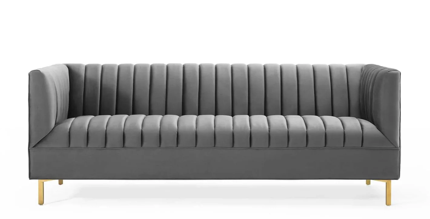 Huille Velvet Sofa - Image 9