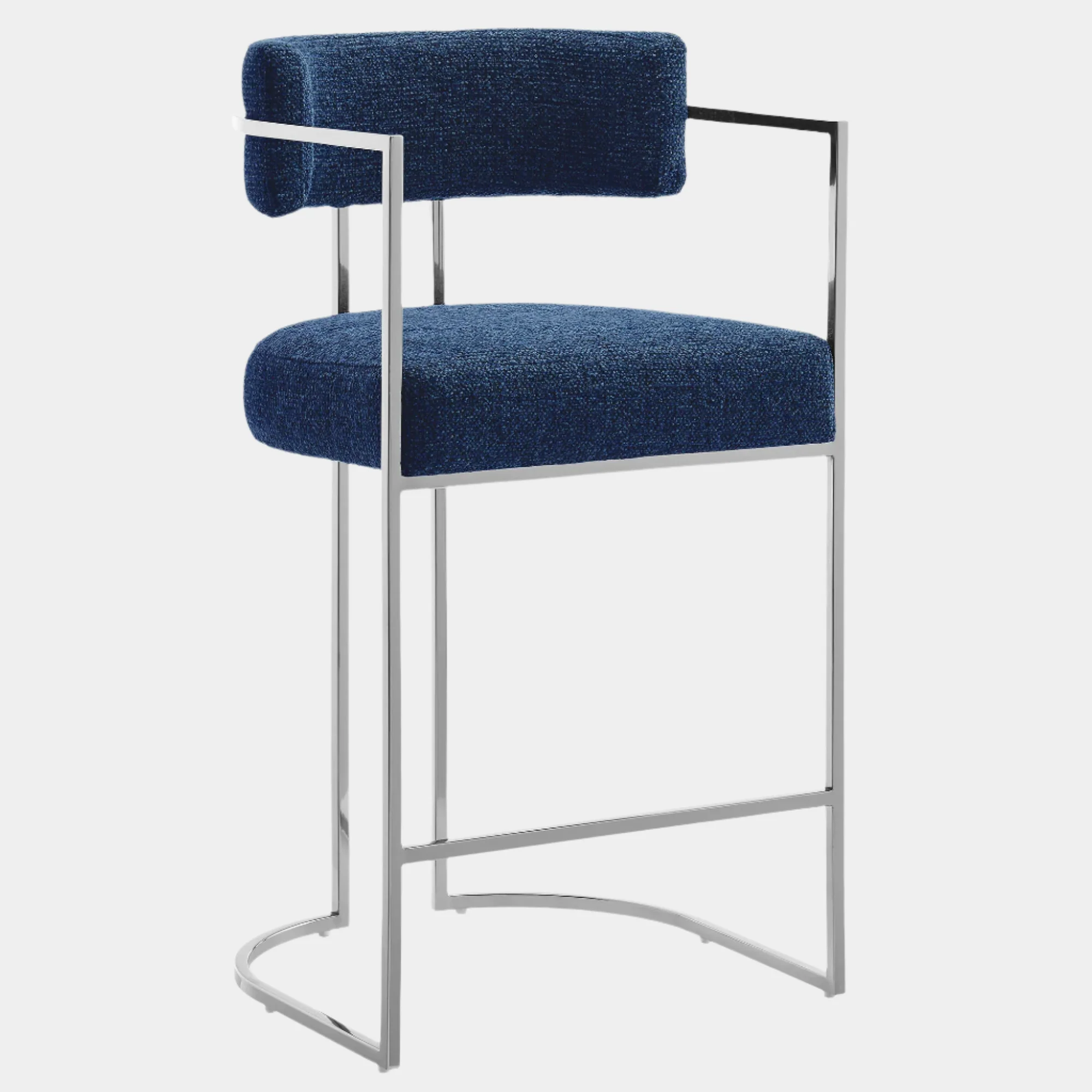 Huron Curved Back Fabric and Metal Counter Stool - Image 31