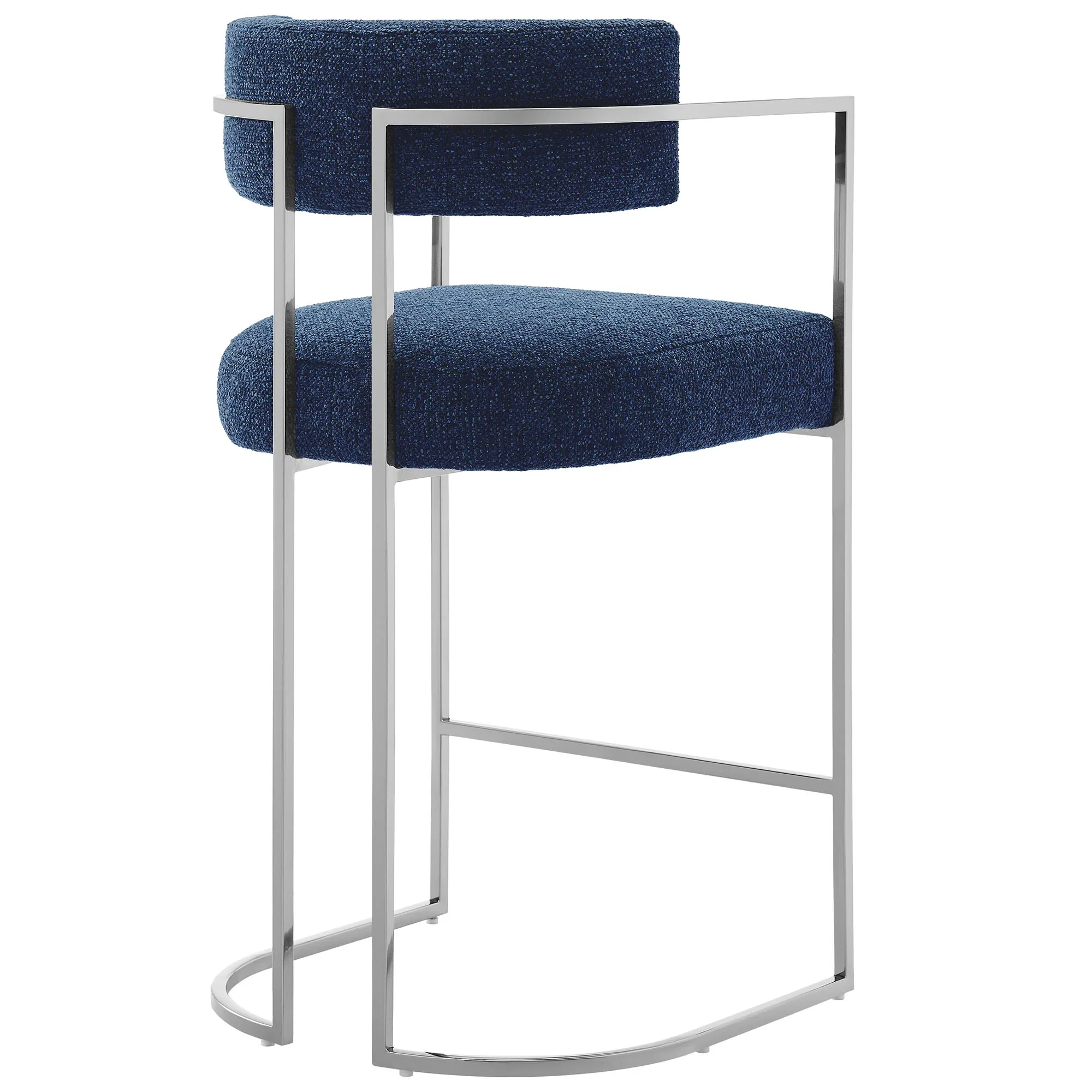 Huron Curved Back Fabric and Metal Counter Stool - Image 35
