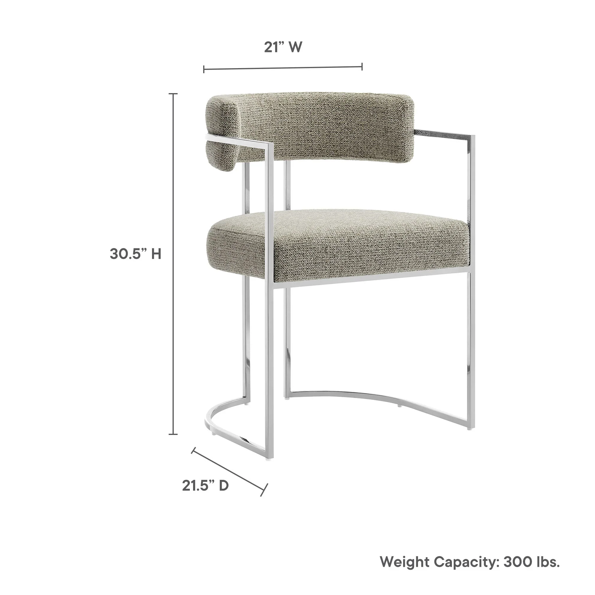 Huron Curved Back Fabric and Metal Dining Accent Chair - Image 10