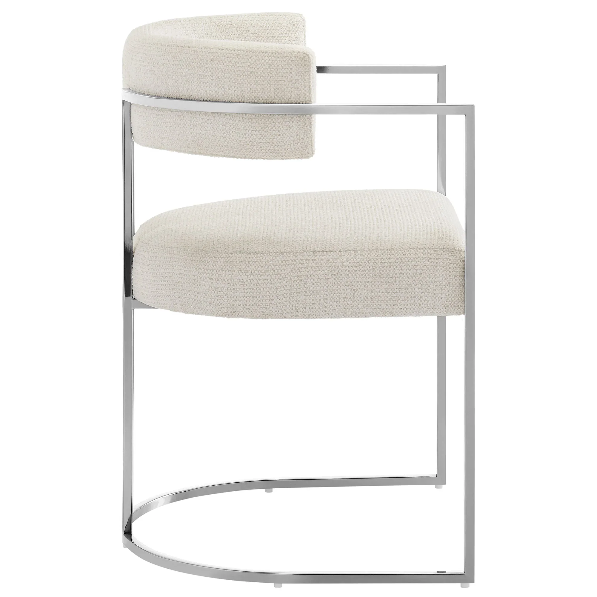 Huron Curved Back Fabric and Metal Dining Accent Chair - Image 14