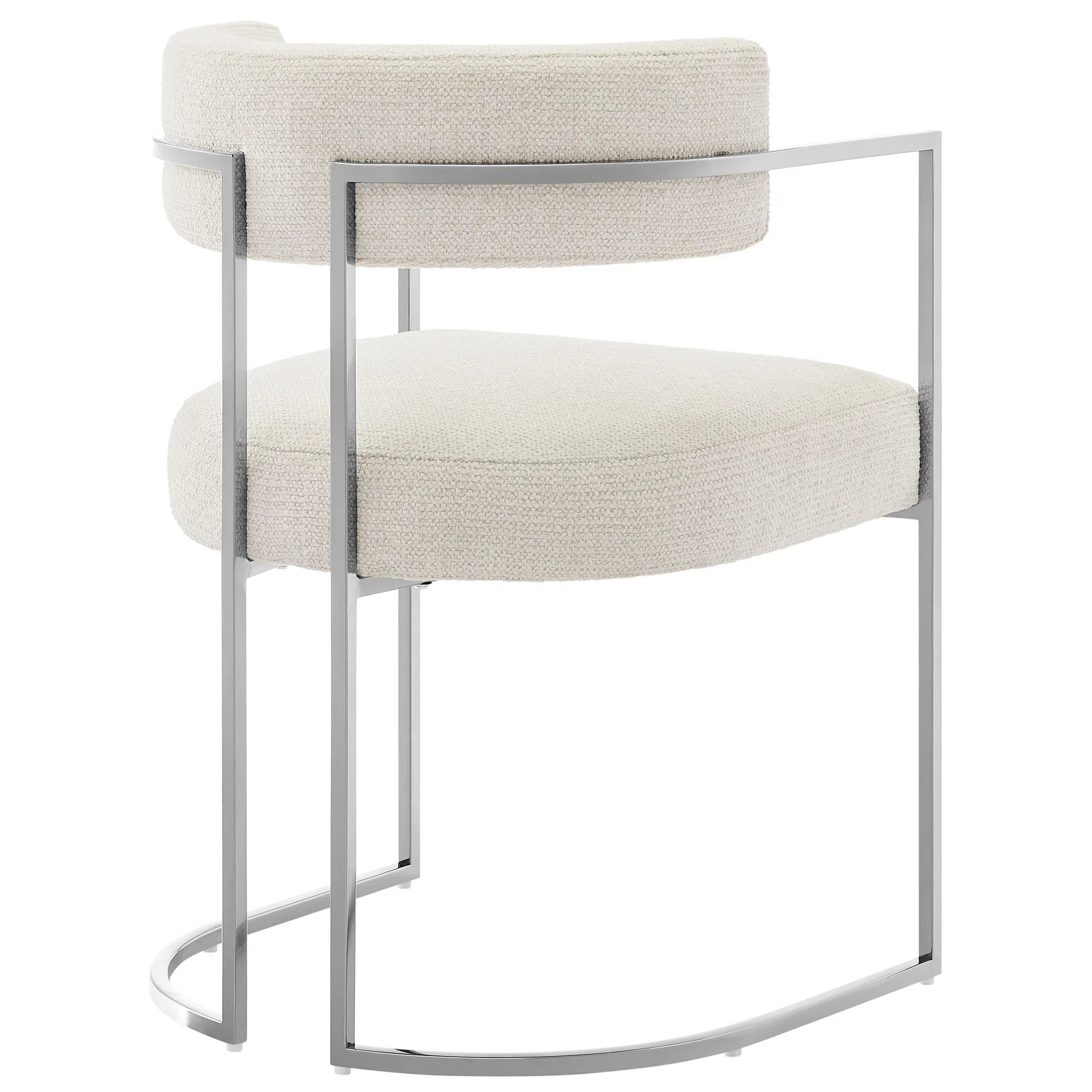 Huron Curved Back Fabric and Metal Dining Accent Chair - Image 15