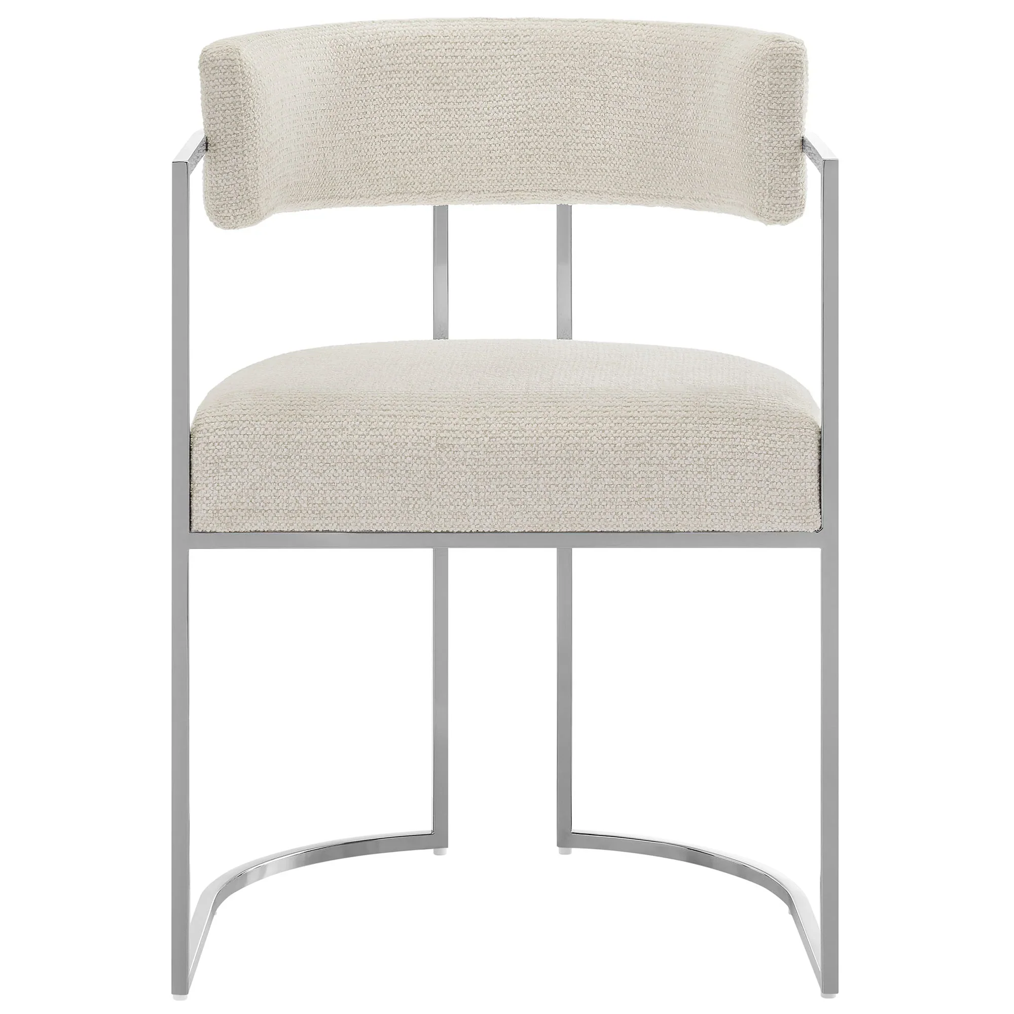 Huron Curved Back Fabric and Metal Dining Accent Chair - Image 16
