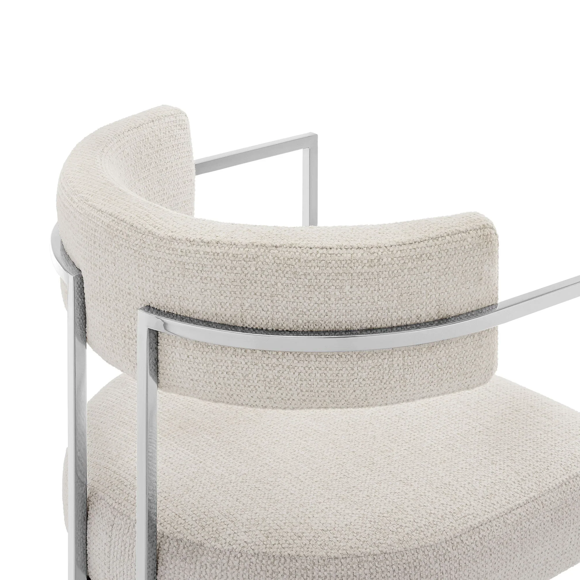 Huron Curved Back Fabric and Metal Dining Accent Chair - Image 17