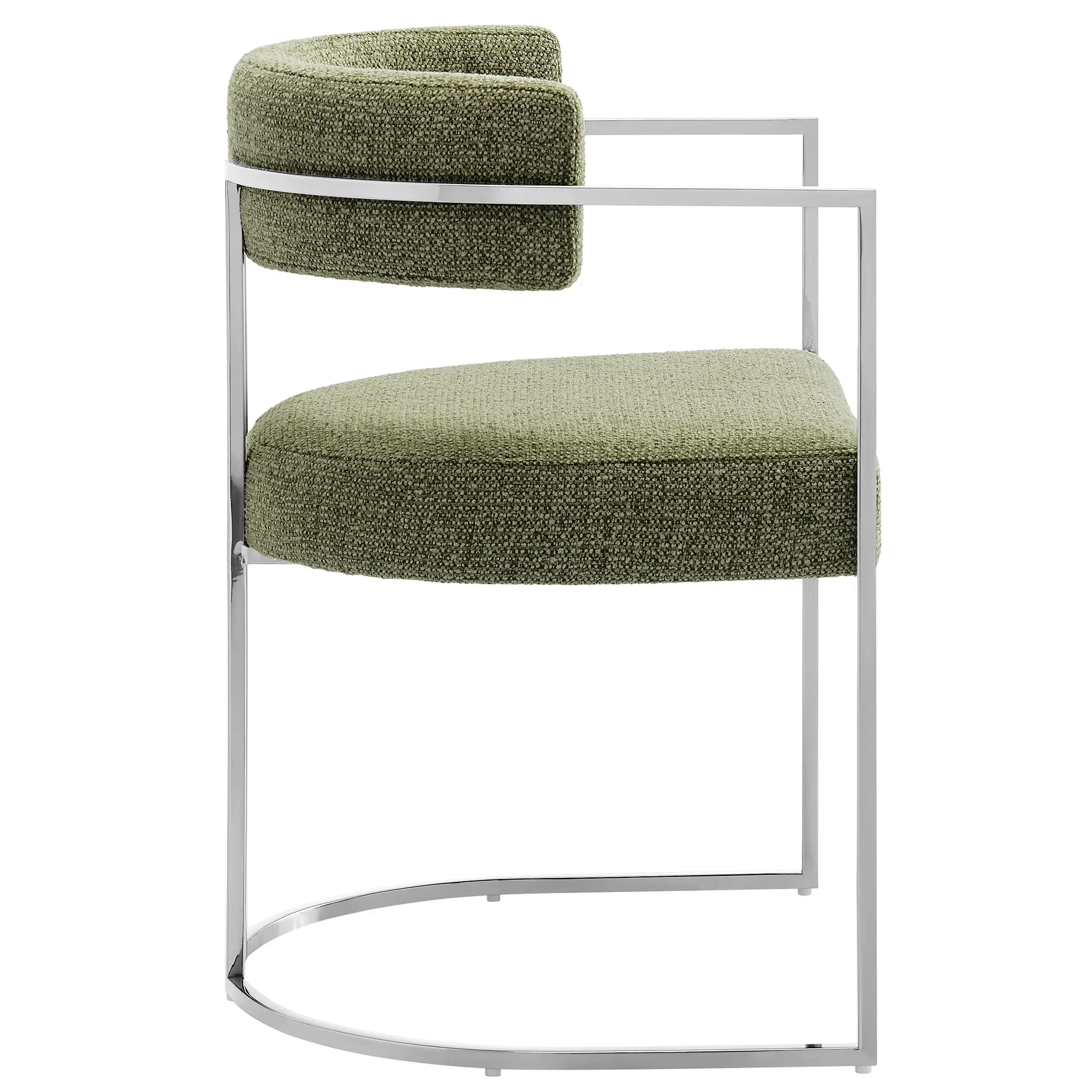 Huron Curved Back Fabric and Metal Dining Accent Chair - Image 24