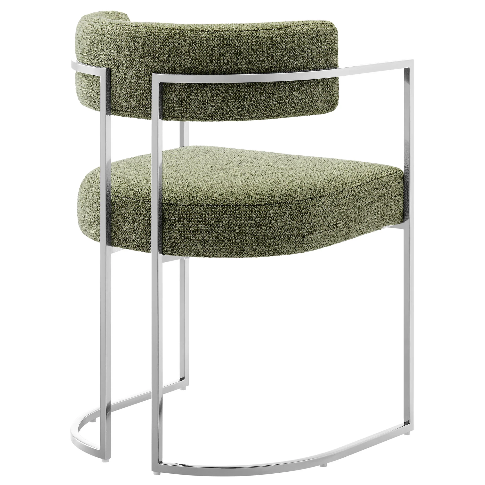 Huron Curved Back Fabric and Metal Dining Accent Chair - Image 25