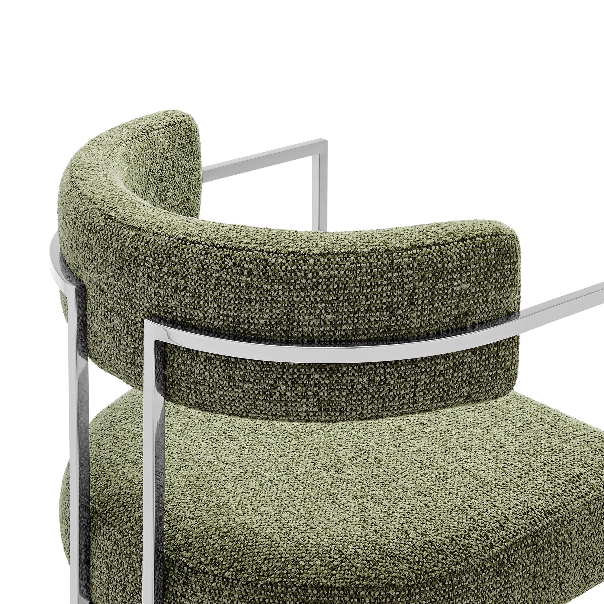 Huron Curved Back Fabric and Metal Dining Accent Chair - Image 27
