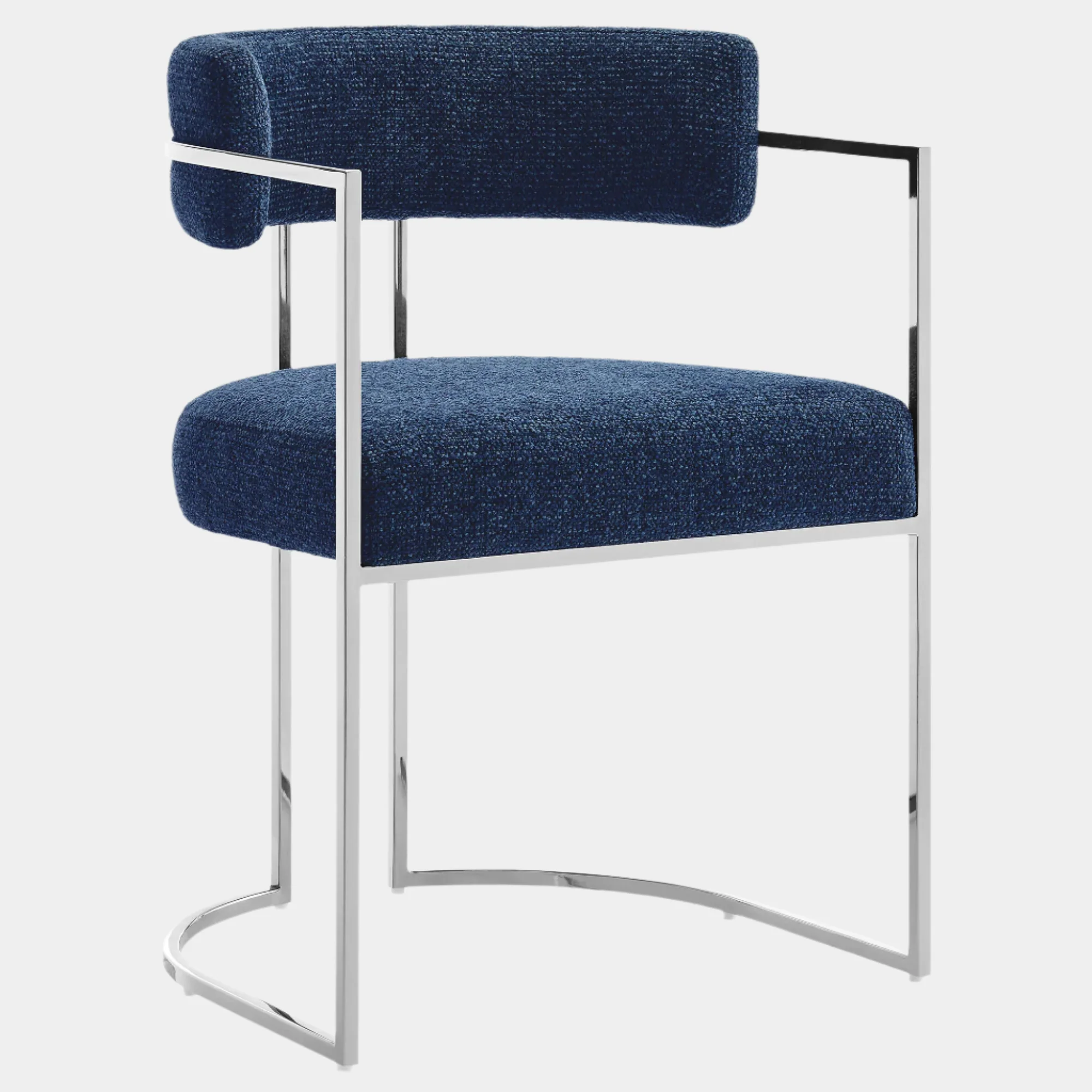 Huron Curved Back Fabric and Metal Dining Accent Chair - Image 31
