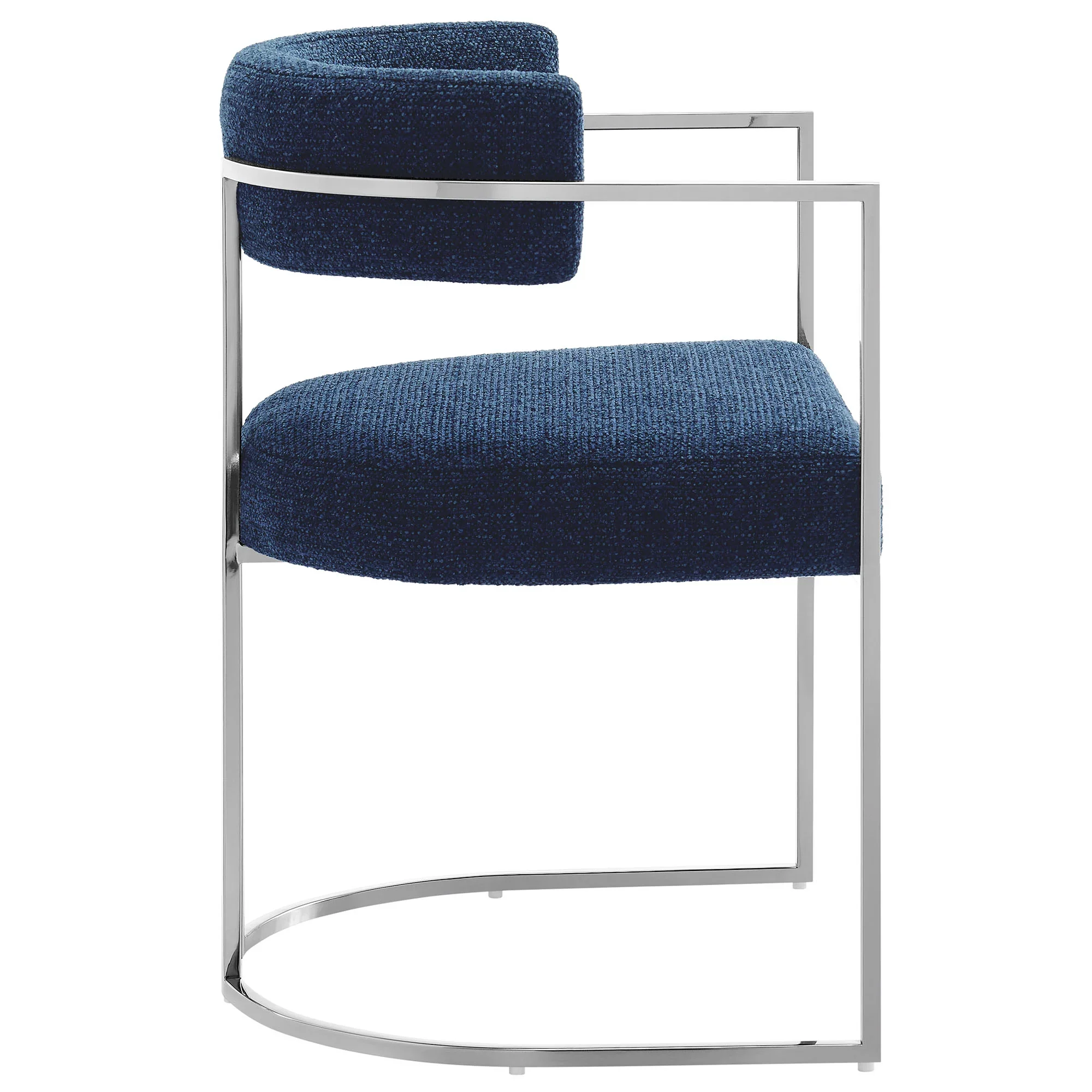 Huron Curved Back Fabric and Metal Dining Accent Chair - Image 34