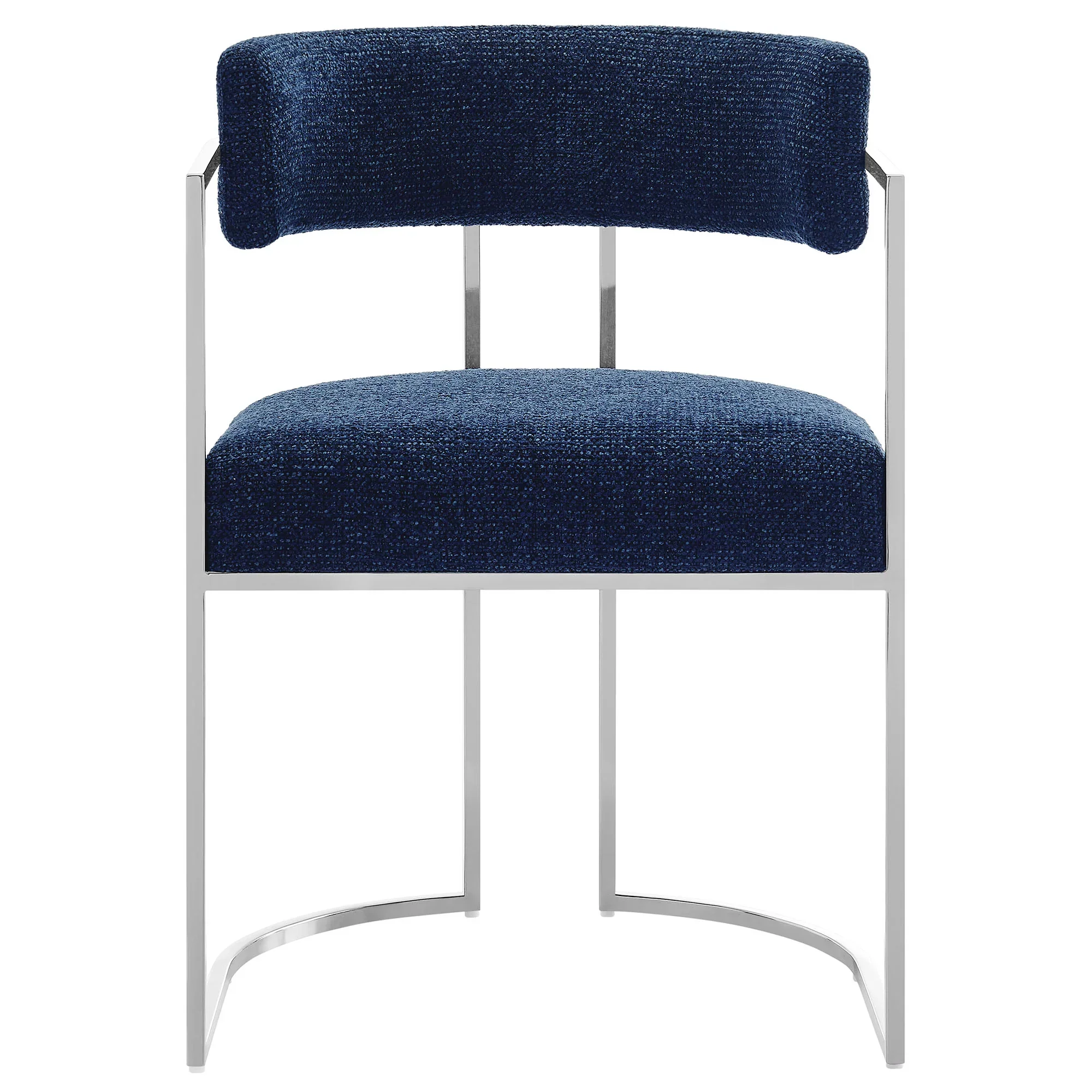 Huron Curved Back Fabric and Metal Dining Accent Chair - Image 36