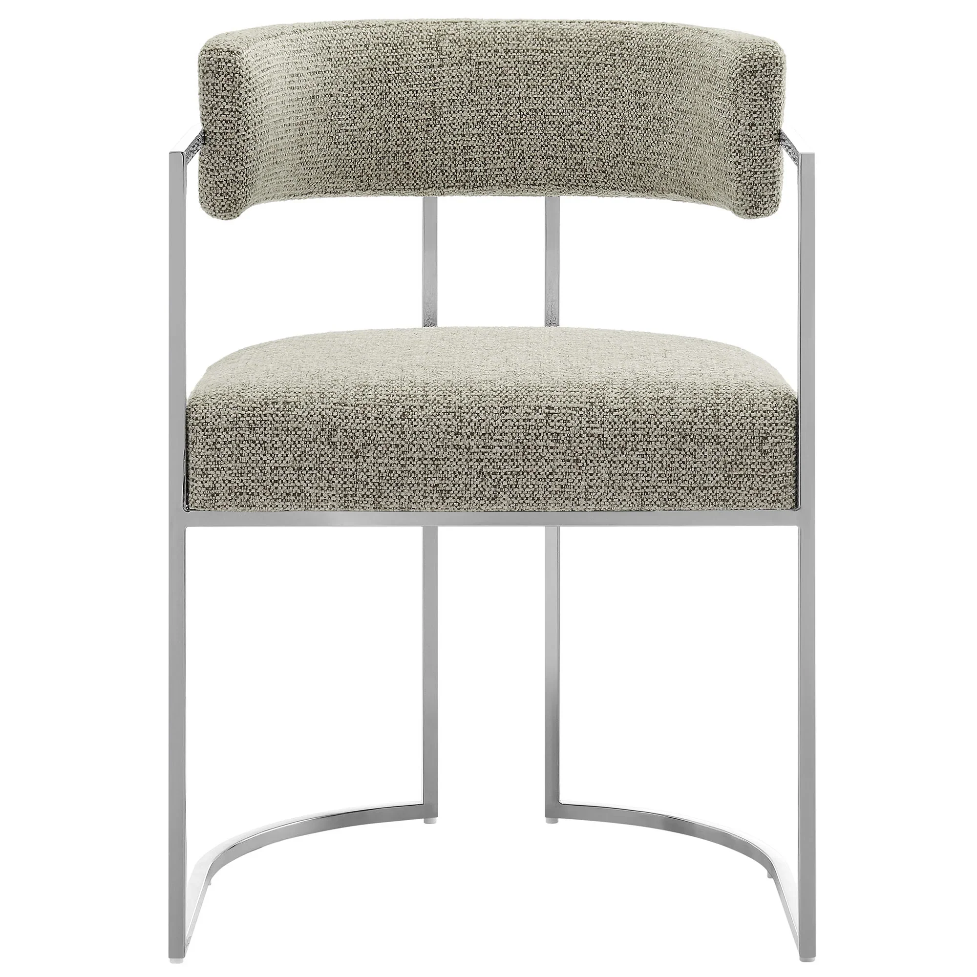 Huron Curved Back Fabric and Metal Dining Accent Chair - Image 6