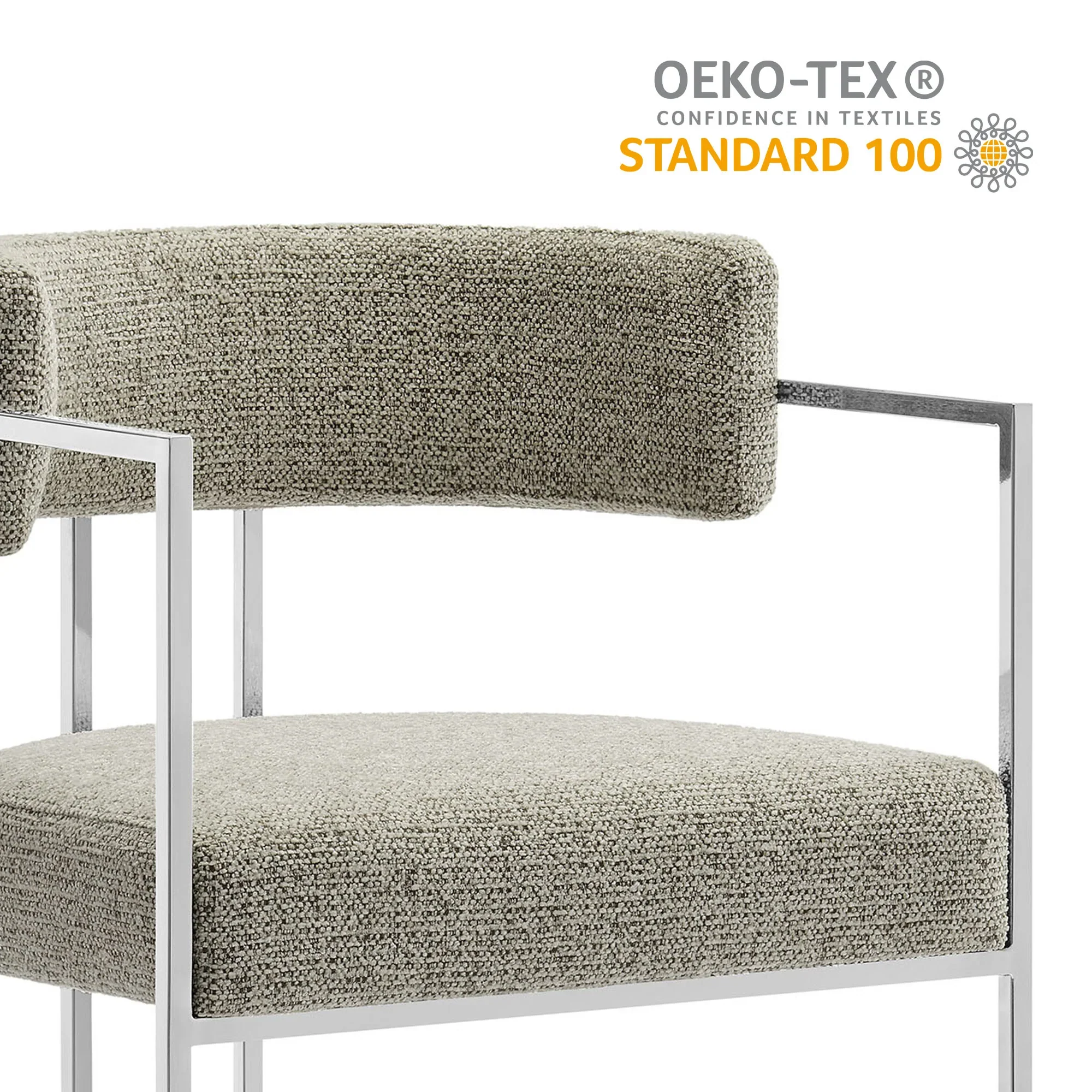 Huron Curved Back Fabric and Metal Dining Accent Chair - Image 8