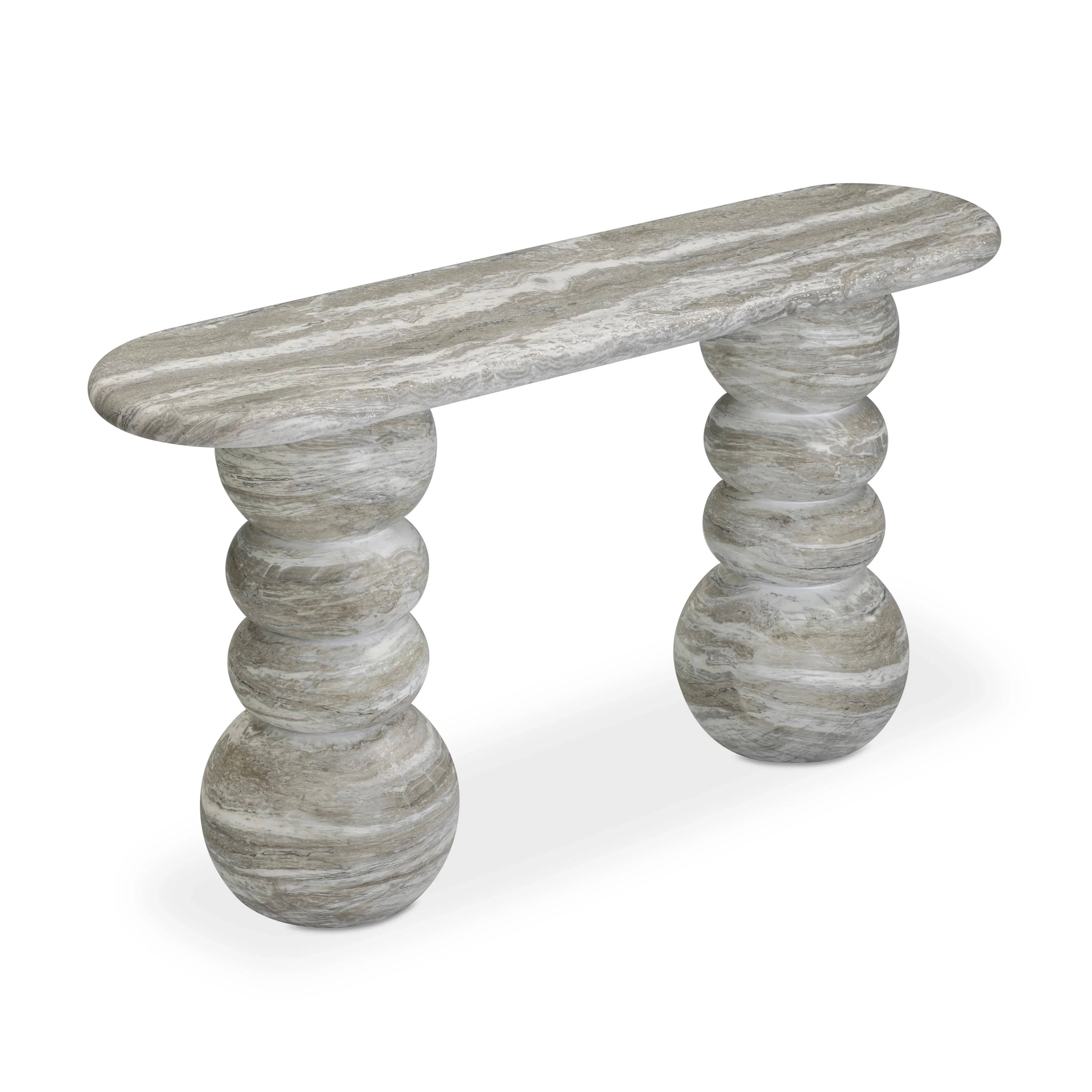 Hyre 59" Faux Stone Indoor/Outdoor Concrete Console Table - Image 4