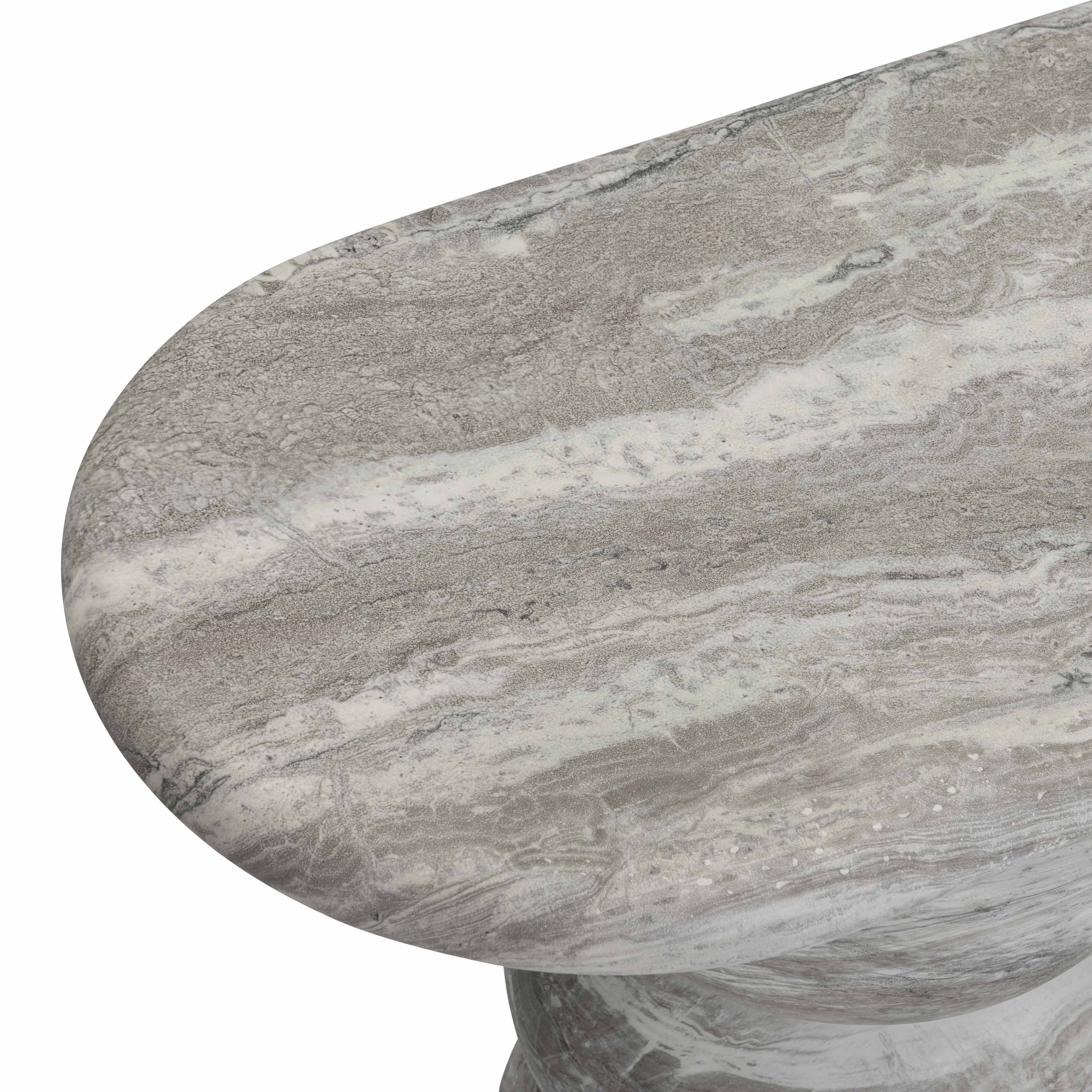 Hyre 59" Faux Stone Indoor/Outdoor Concrete Console Table - Image 9