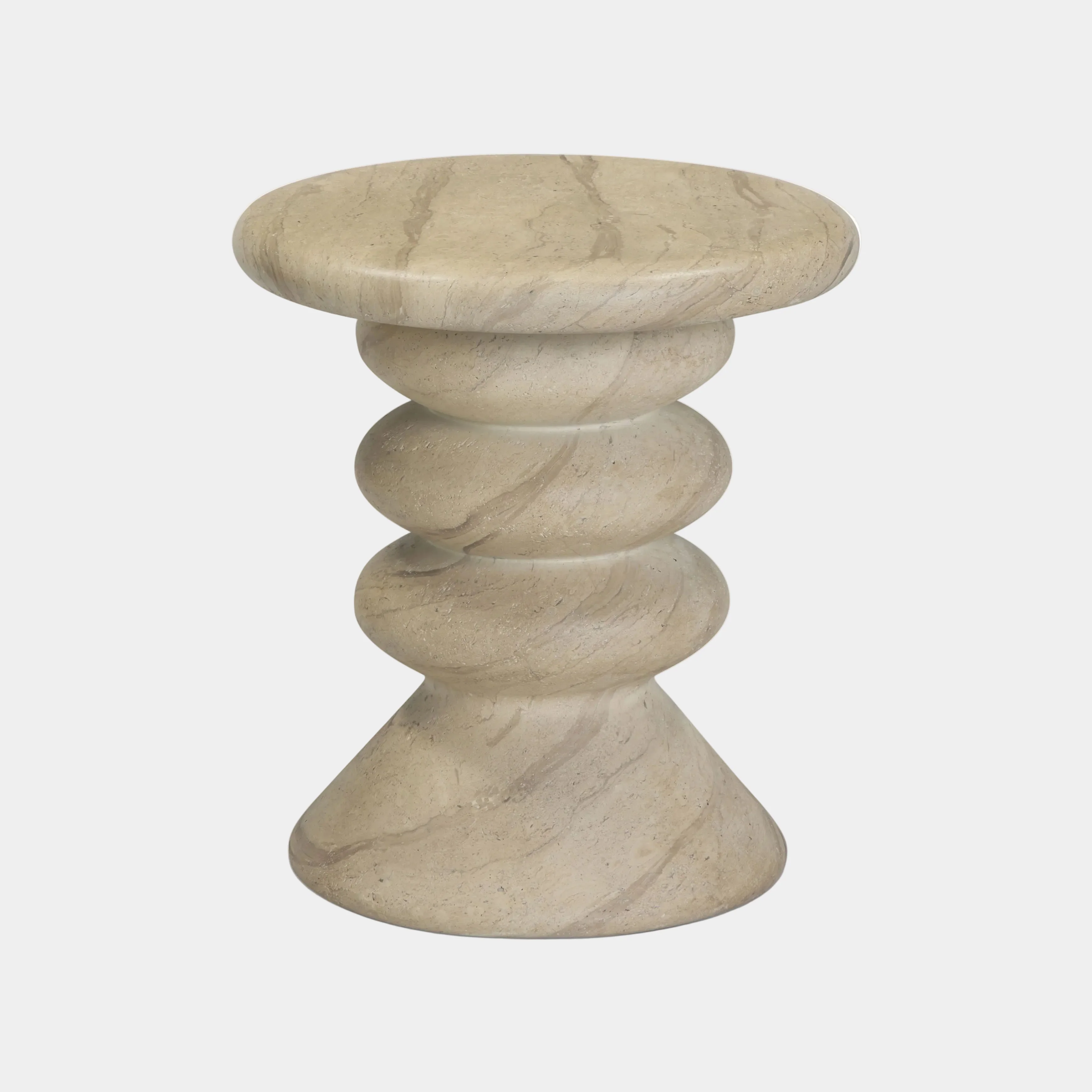 Hyre Faux Travertine Indoor/Outdoor Concrete Side Table