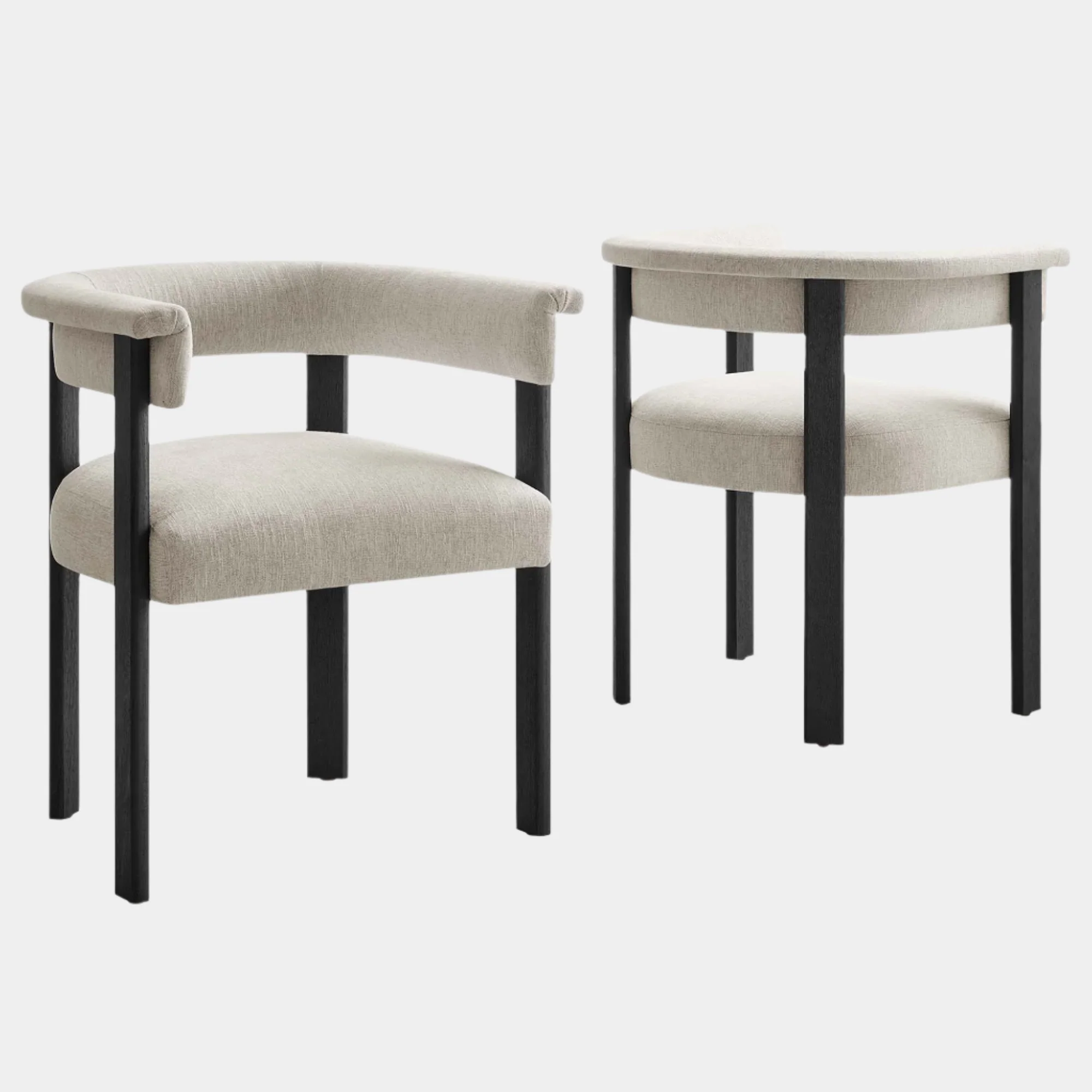 Imogen Fabric Upholstered Barrel Dining Chairs Set of 2 - Image 12