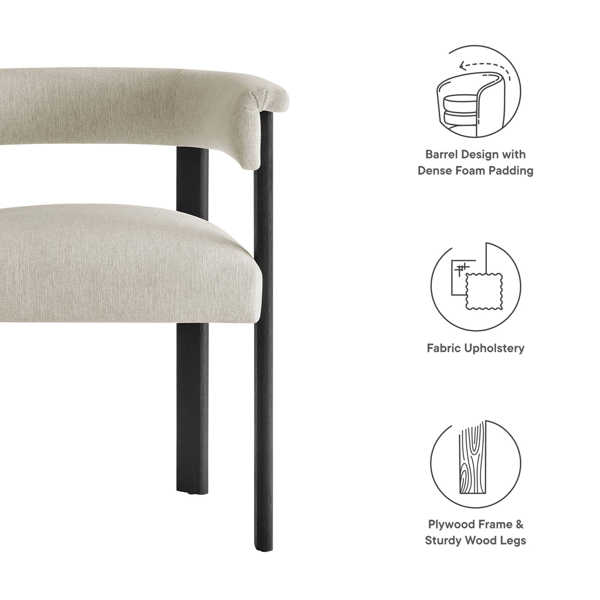 Imogen Fabric Upholstered Barrel Dining Chairs Set of 2 - Image 20