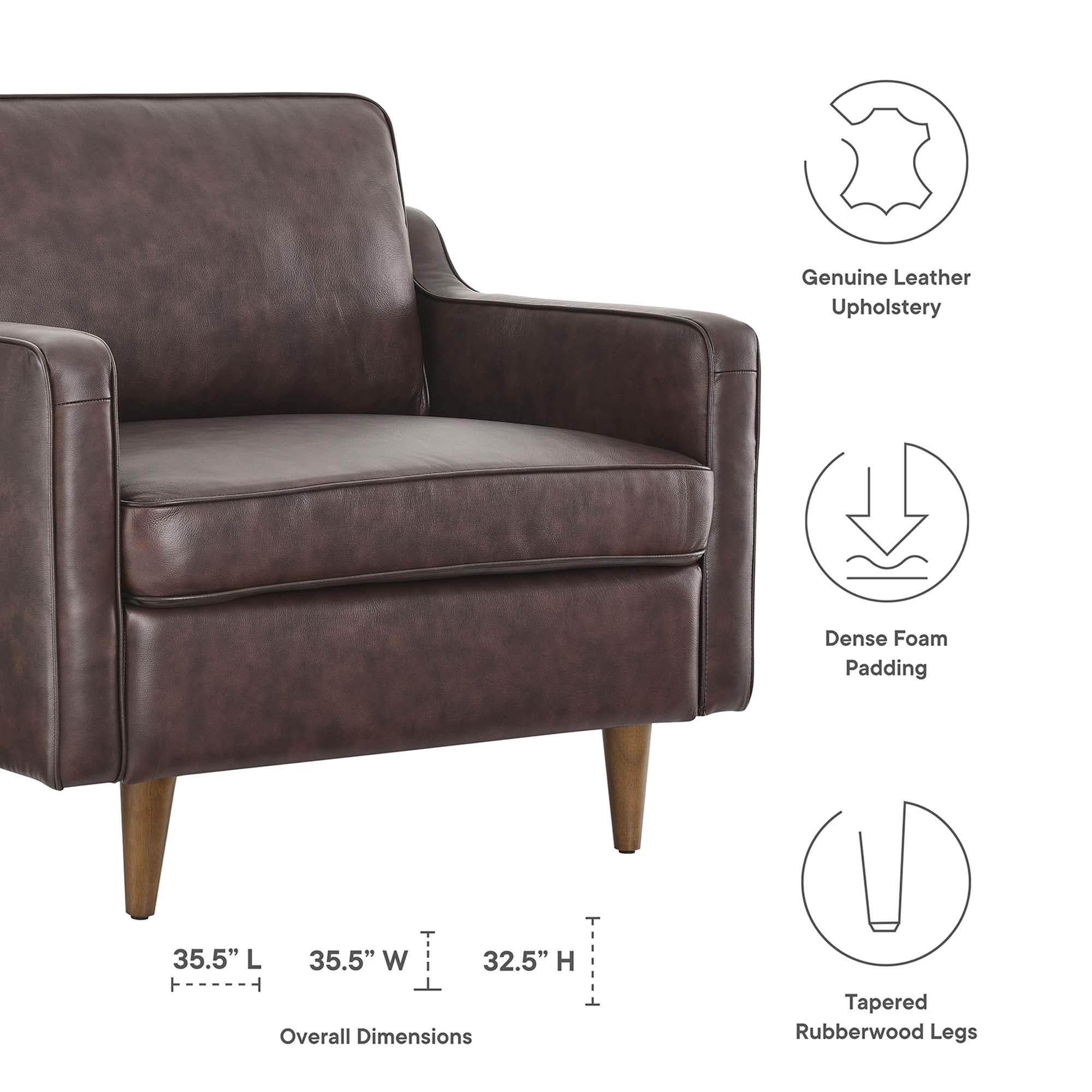 Impart Genuine Leather Armchair - Image 8