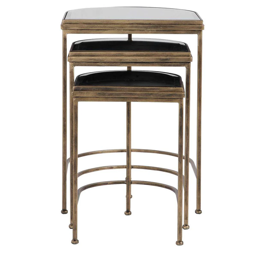 India Nesting Tables, Gold, S/3 - Image 4