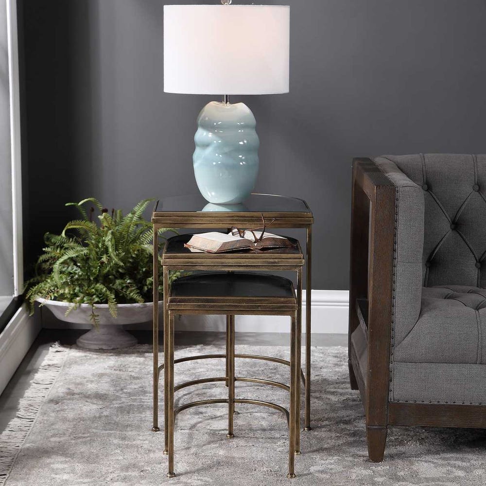 India Nesting Tables, Gold, S/3 - Image 6