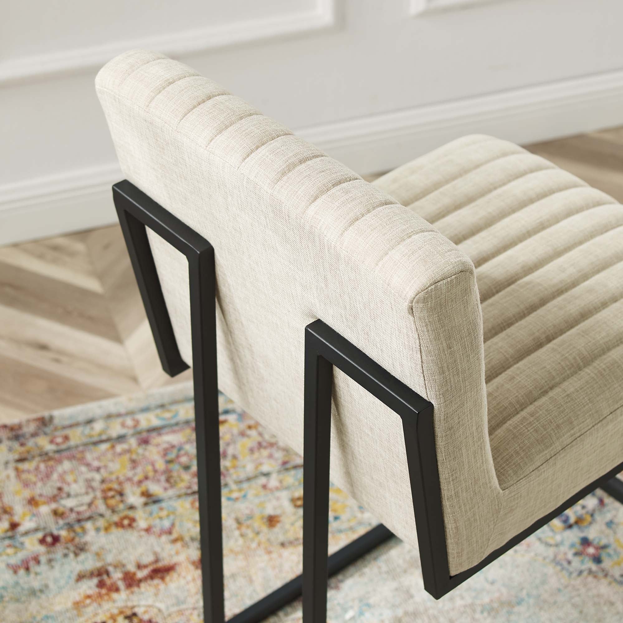 Indulge Channel Tufted Fabric Counter Stools Set of 2 - Image 4