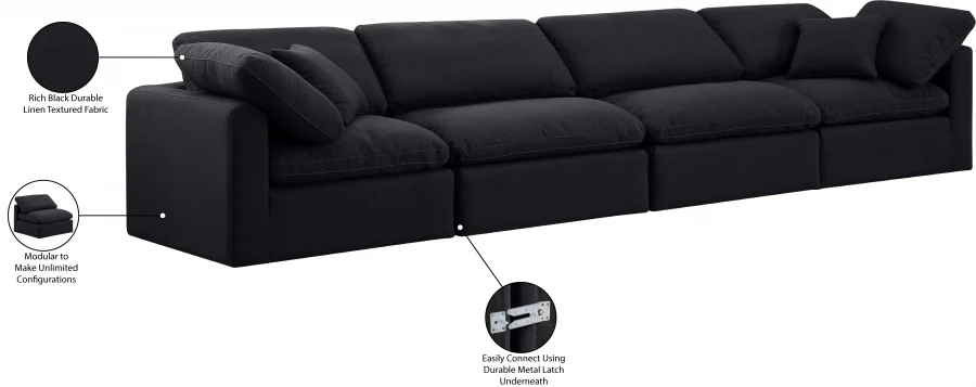 Indulge Linen Textured Fabric Sofa - Image 16