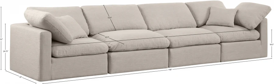 Indulge Linen Textured Fabric Sofa - Image 49