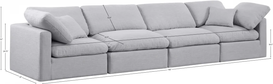 Indulge Linen Textured Fabric Sofa - Image 6
