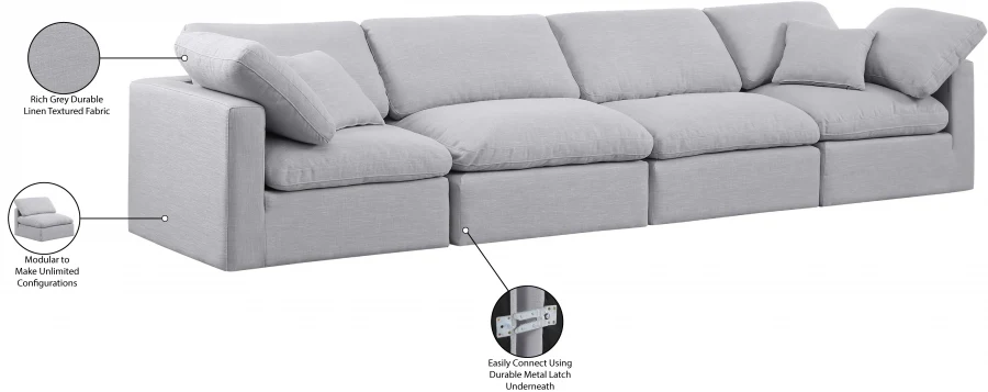 Indulge Linen Textured Fabric Sofa - Image 7