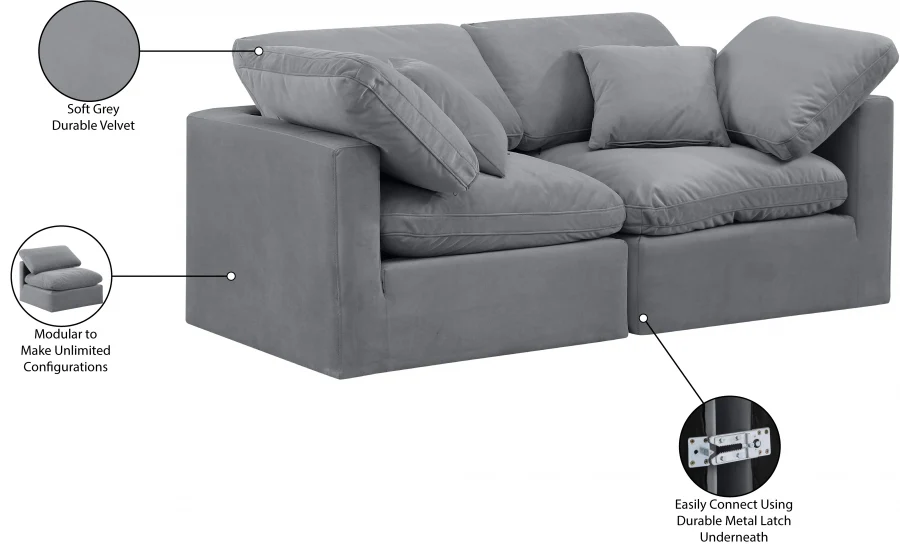 Indulge Velvet Sofa - Image 8