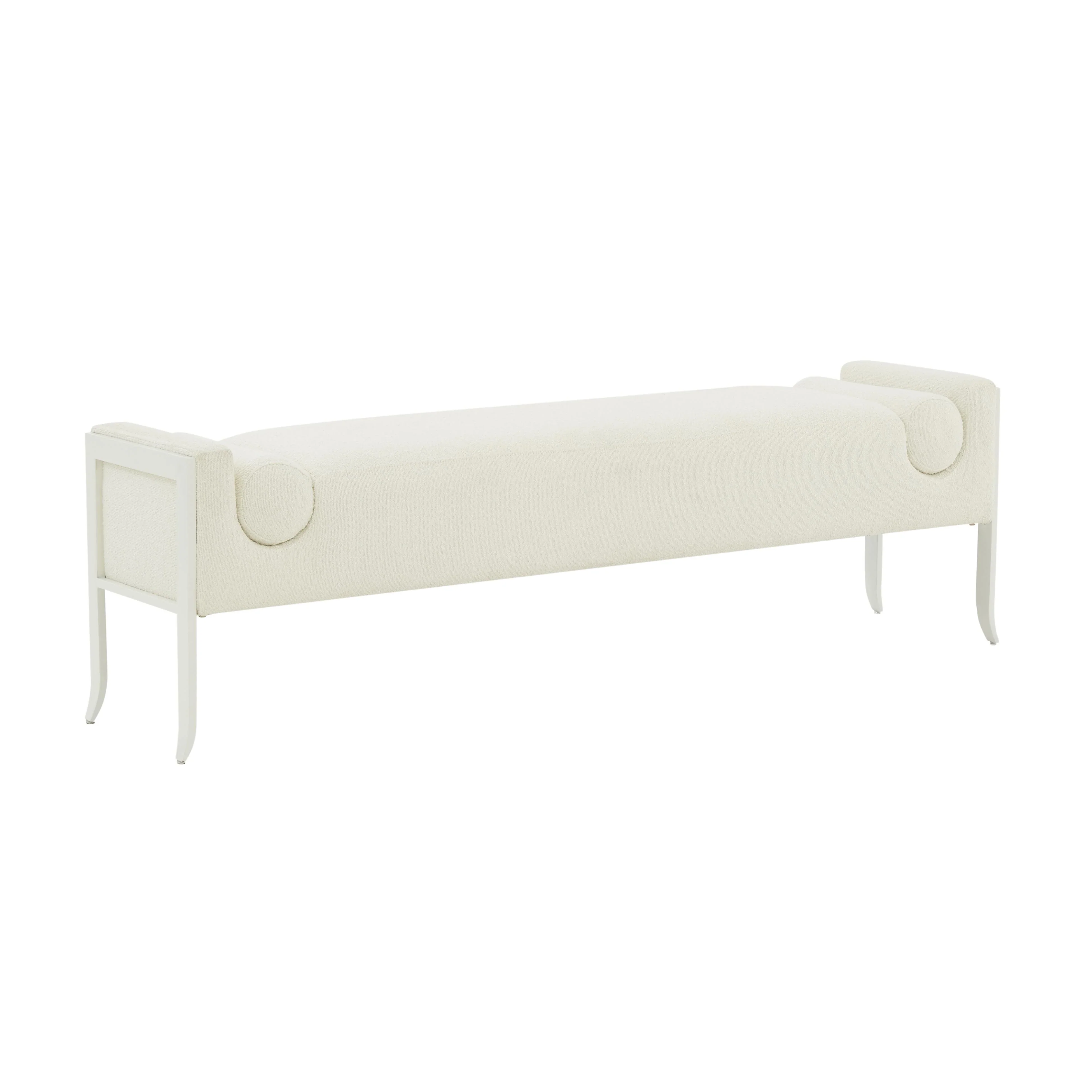 Ines 67" Cream Performance Boucle Bench