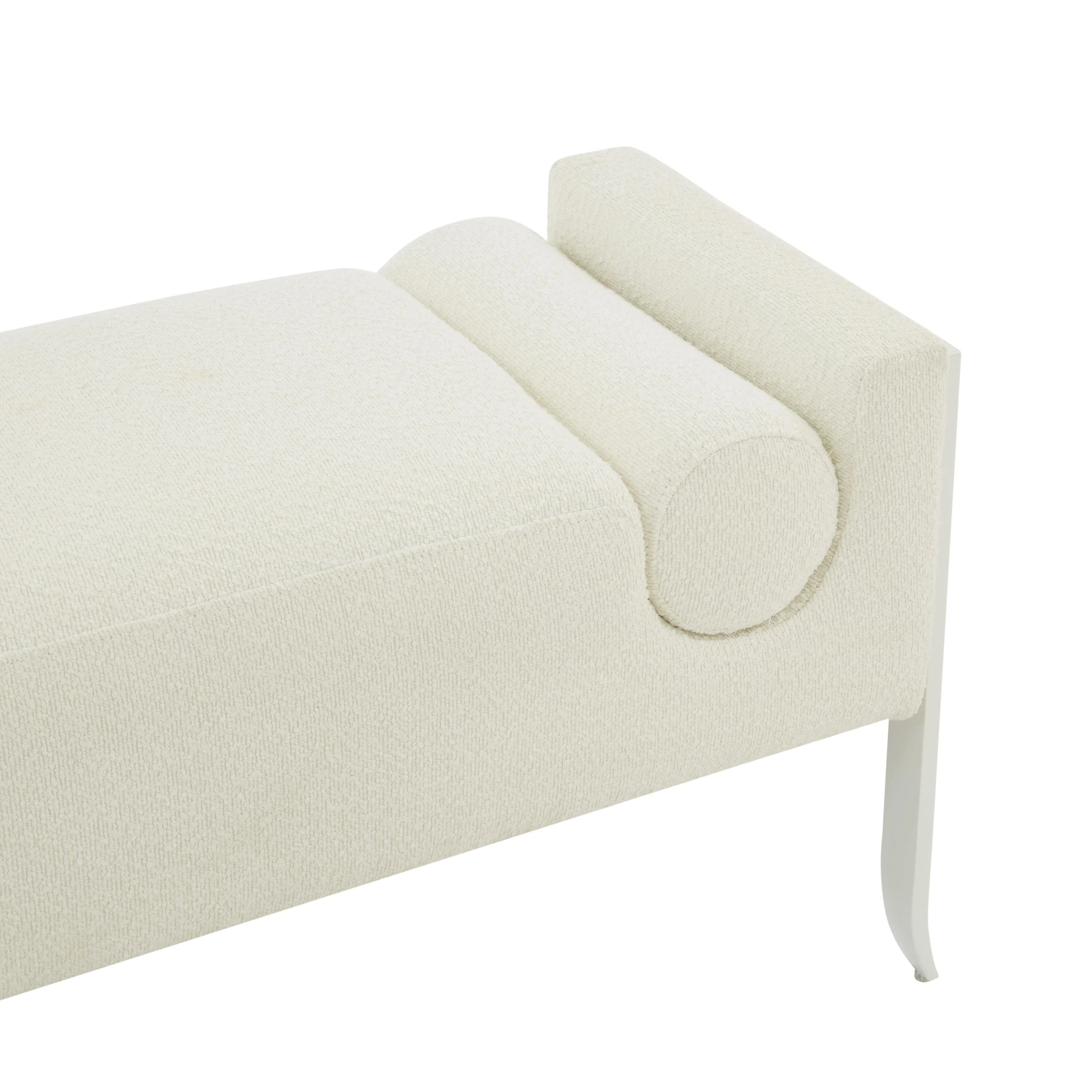 Ines 67" Cream Performance Boucle Bench - Image 5