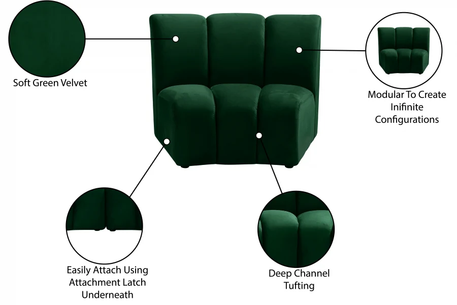 Infinity Velvet Upholstered Modular Chair - Image 39
