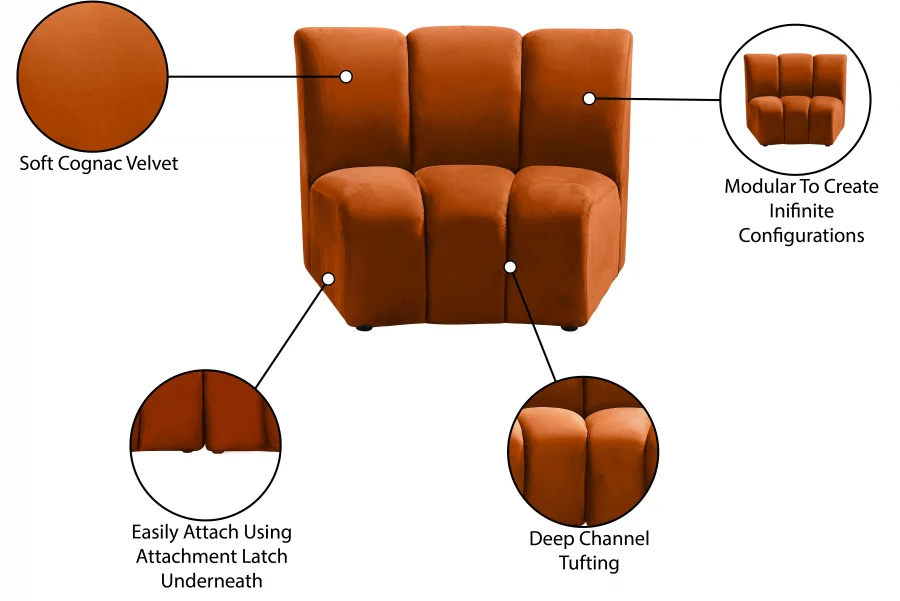Infinity Velvet Upholstered Modular Chair - Image 46