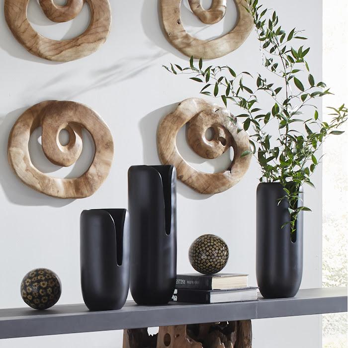 Interval Wood Vase, Black, Small - Image 2