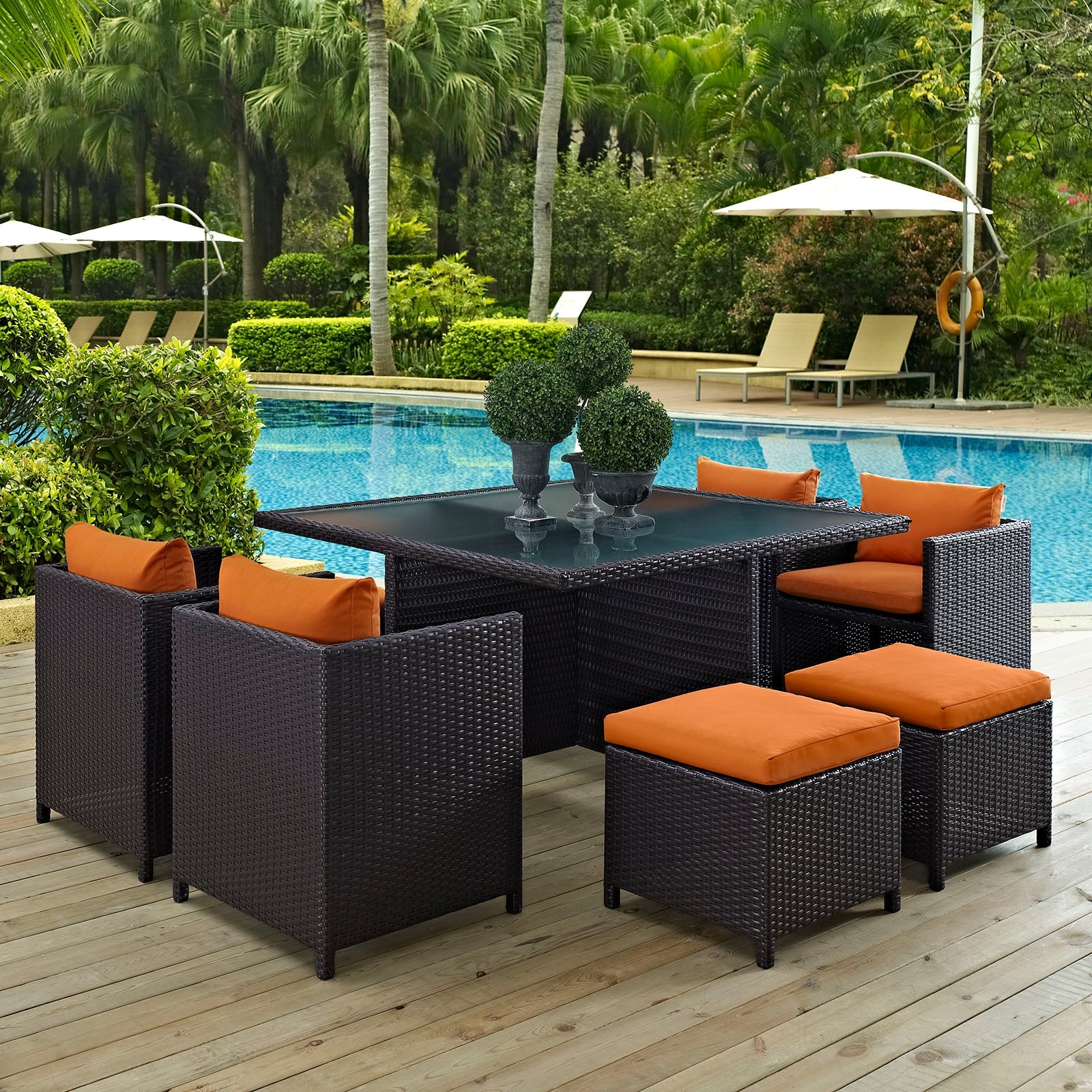 Inverse 9 Piece Outdoor Patio Dining Set - Image 14