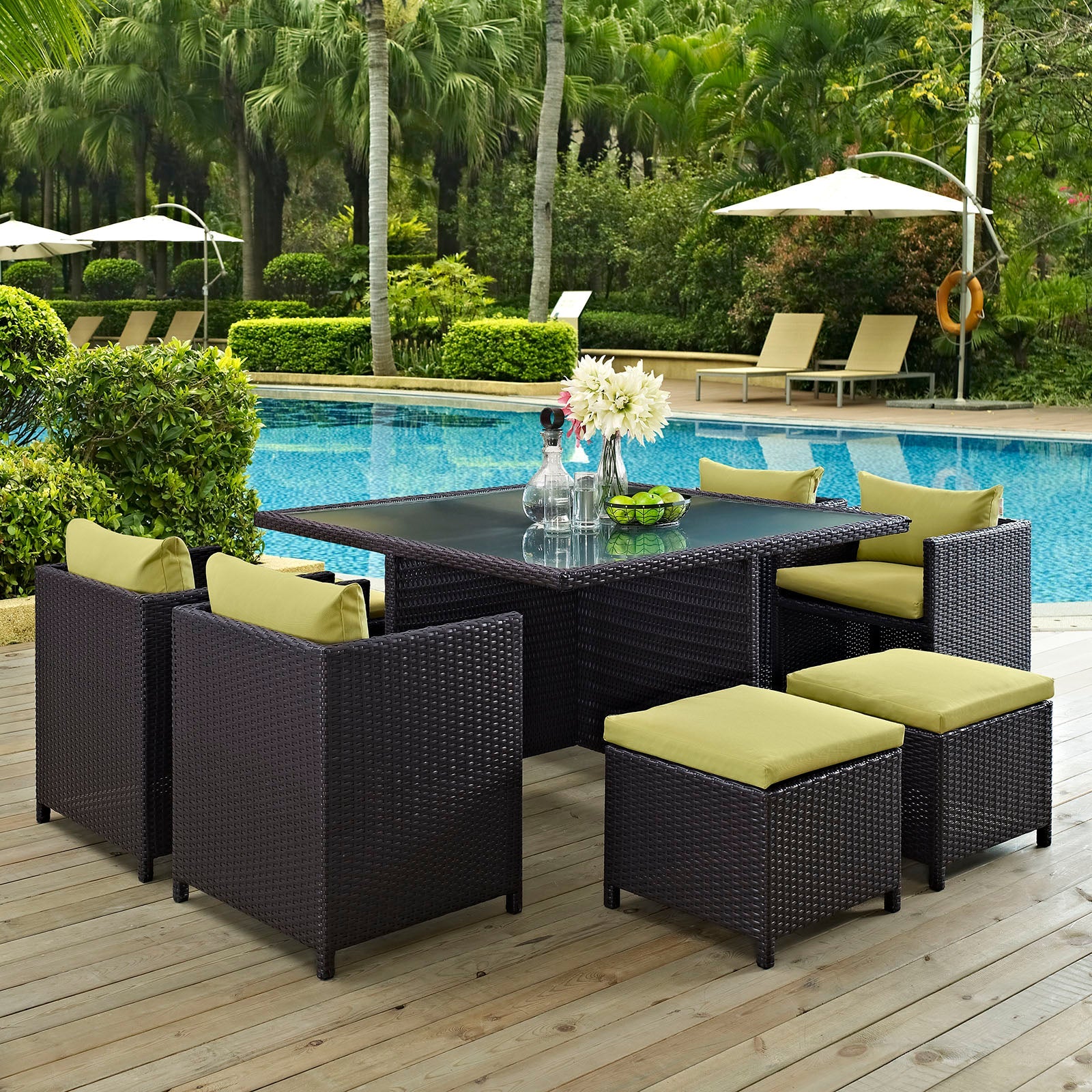 Inverse 9 Piece Outdoor Patio Dining Set - Image 18