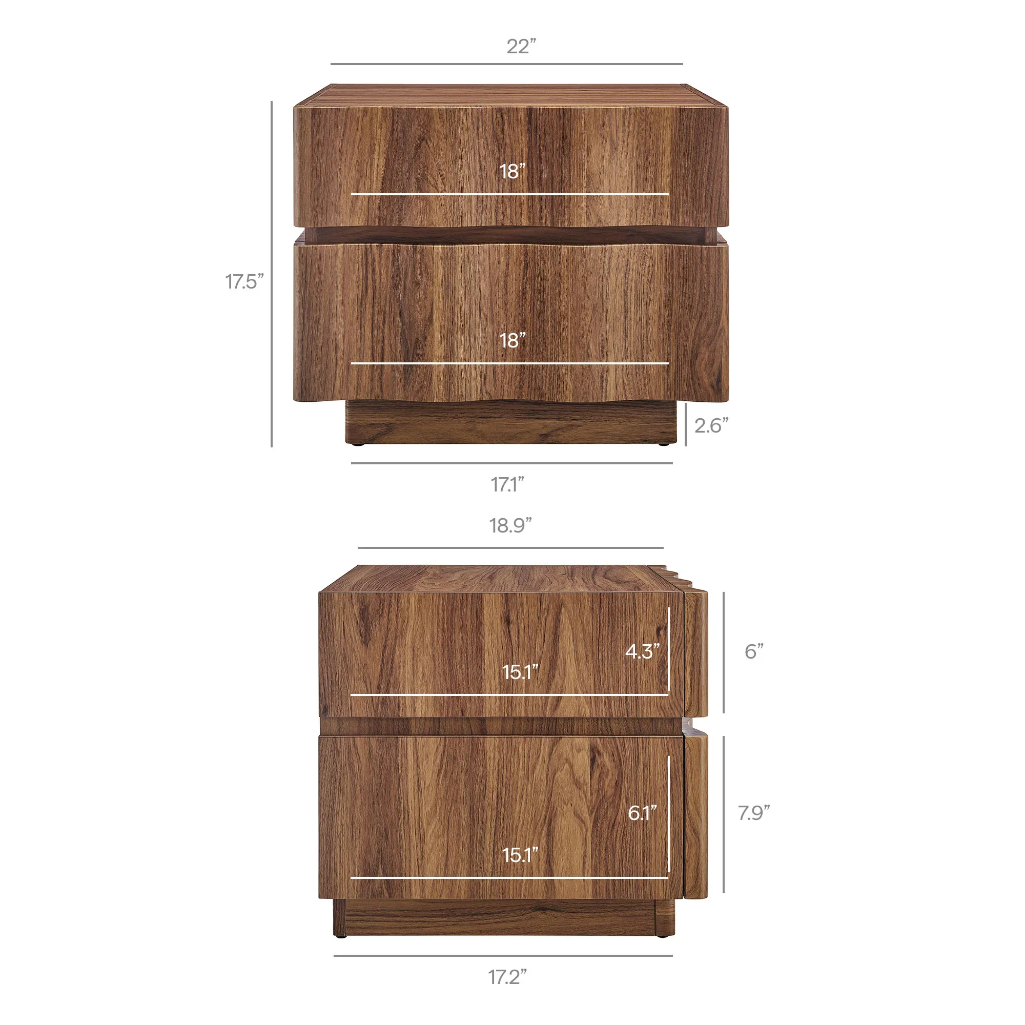 Isola 2 Drawer Nightstand in Light Oak Walnut - Image 18
