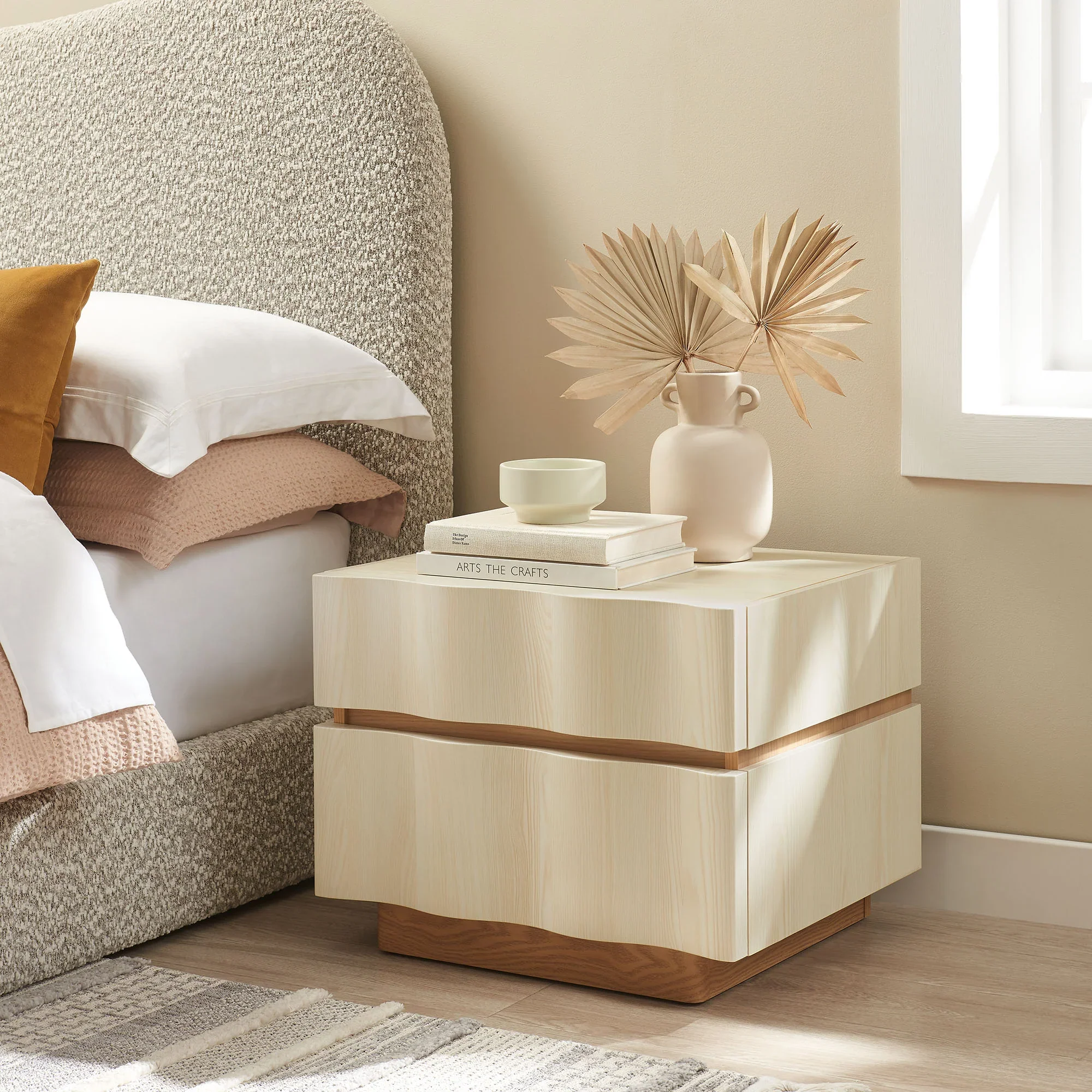Isola 2 Drawer Nightstand in Light Oak Walnut - Image 20