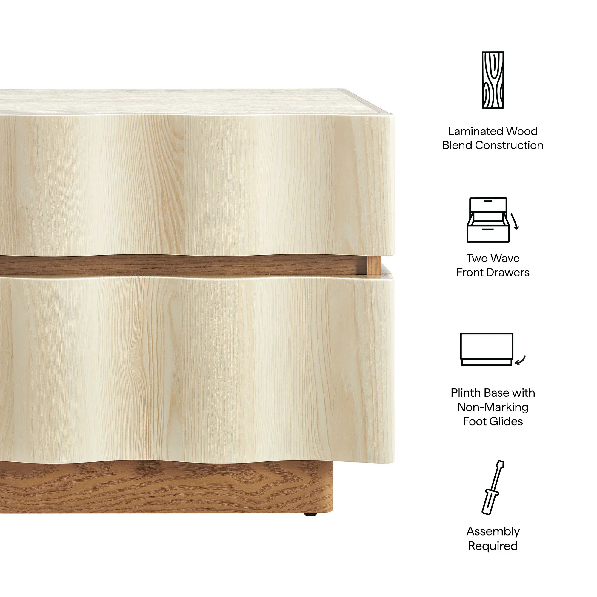 Isola 2 Drawer Nightstand in Light Oak Walnut - Image 22