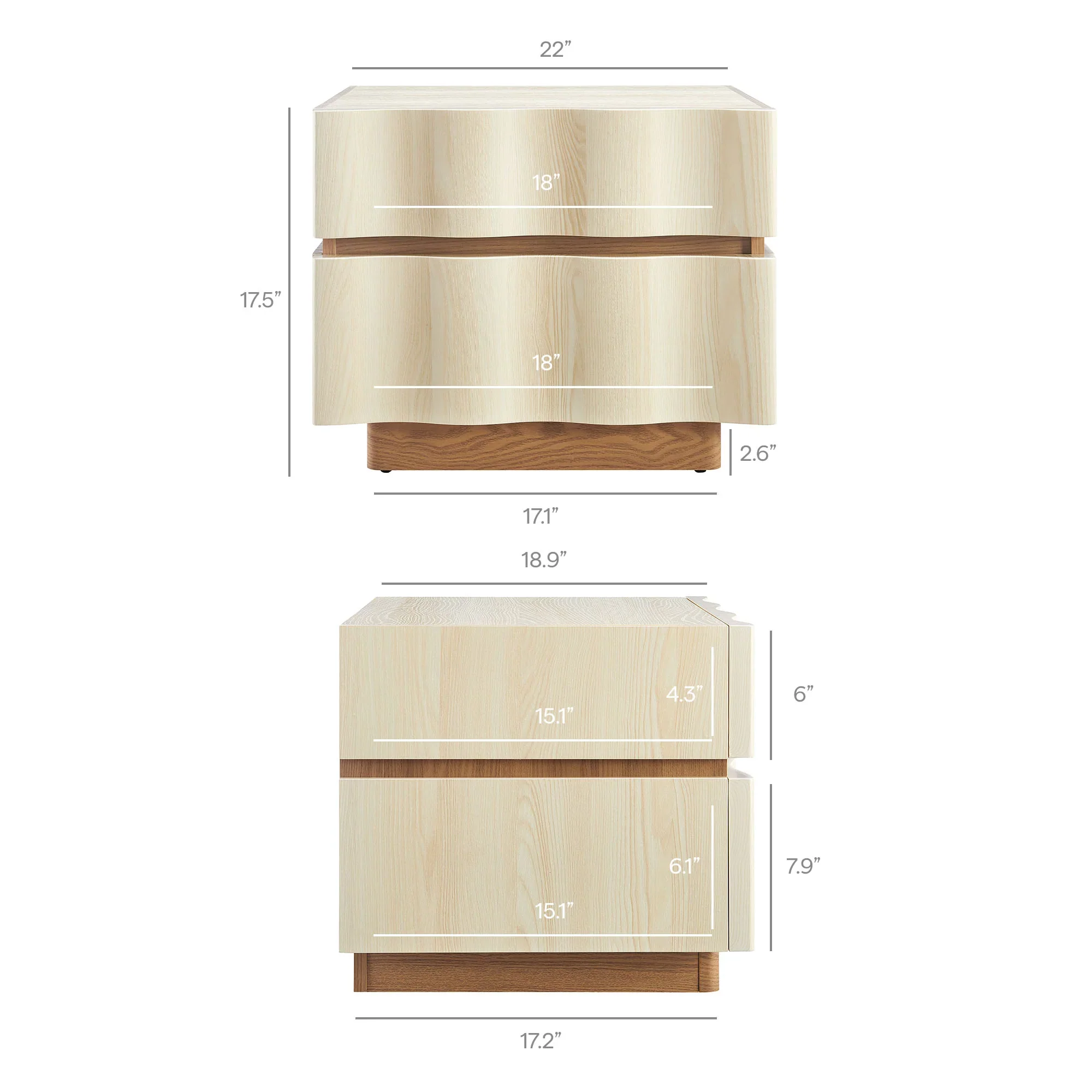 Isola 2 Drawer Nightstand in Light Oak Walnut - Image 27