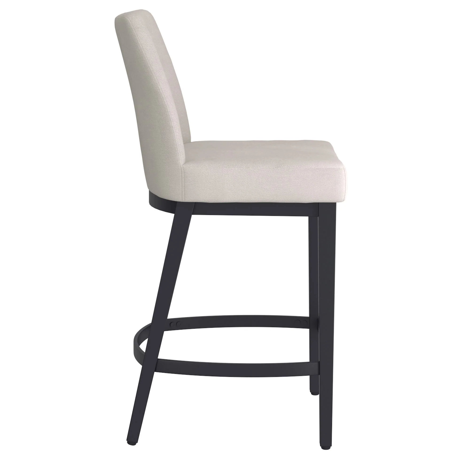 Jace 26" Counter Stool, set of 2, in Beige Fabric and Black - Image 3