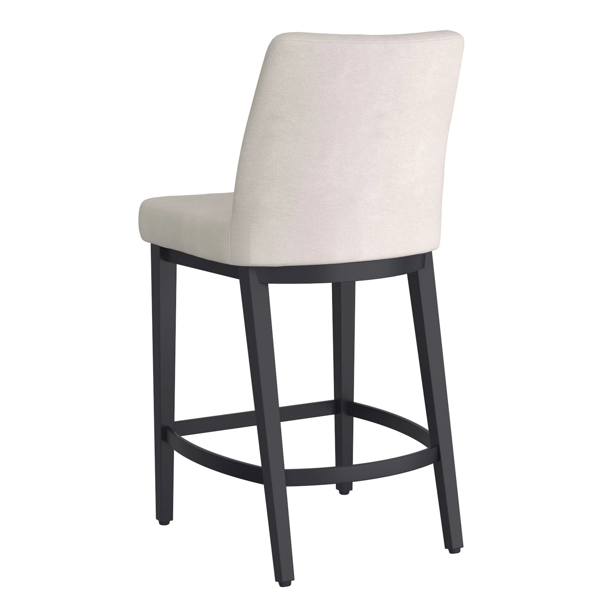 Jace 26" Counter Stool, set of 2, in Beige Fabric and Black - Image 4
