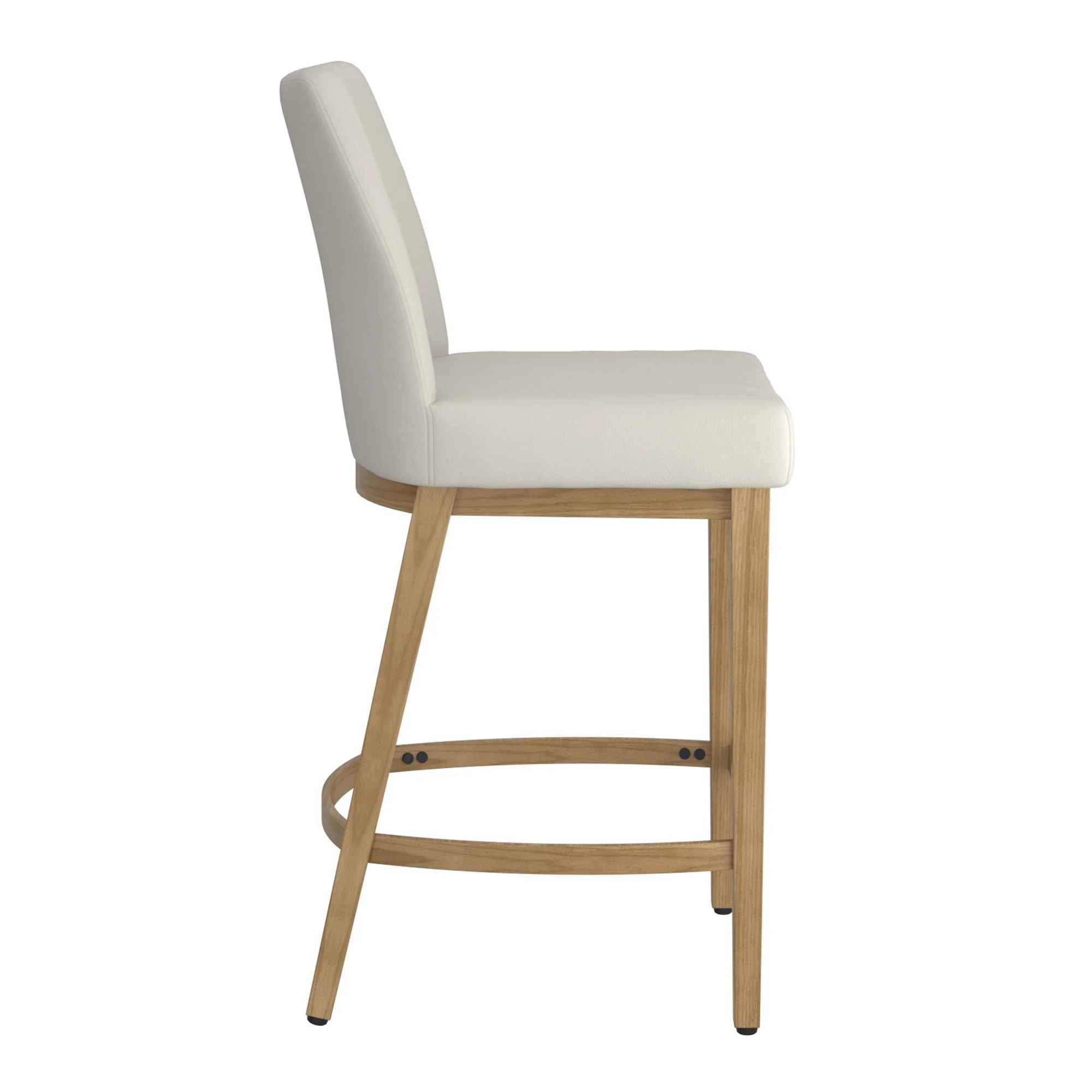 Jace 26" Counter Stool, set of 2, in Beige Fabric and Natural - Image 4